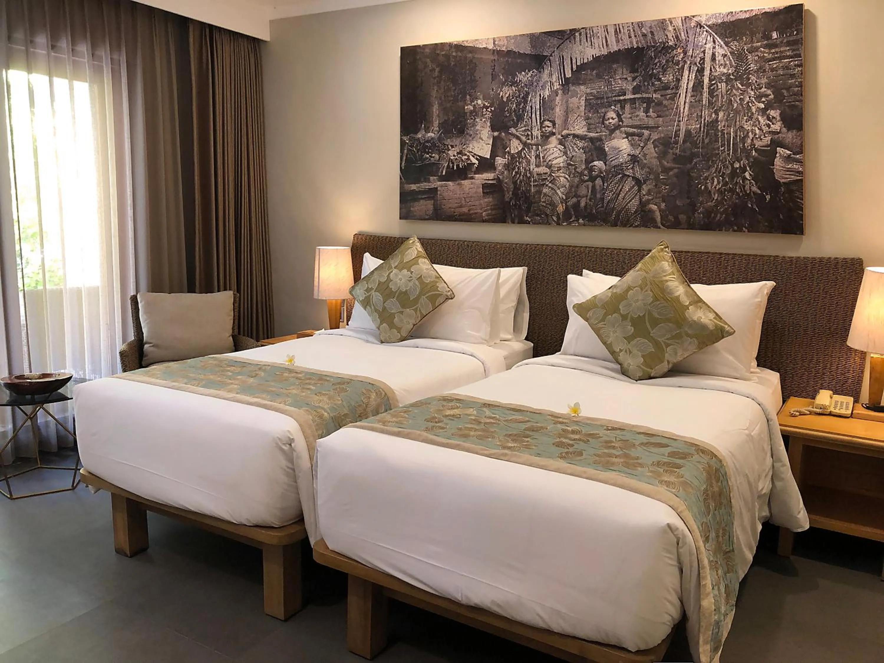 Bed in Puri Raja Hotel