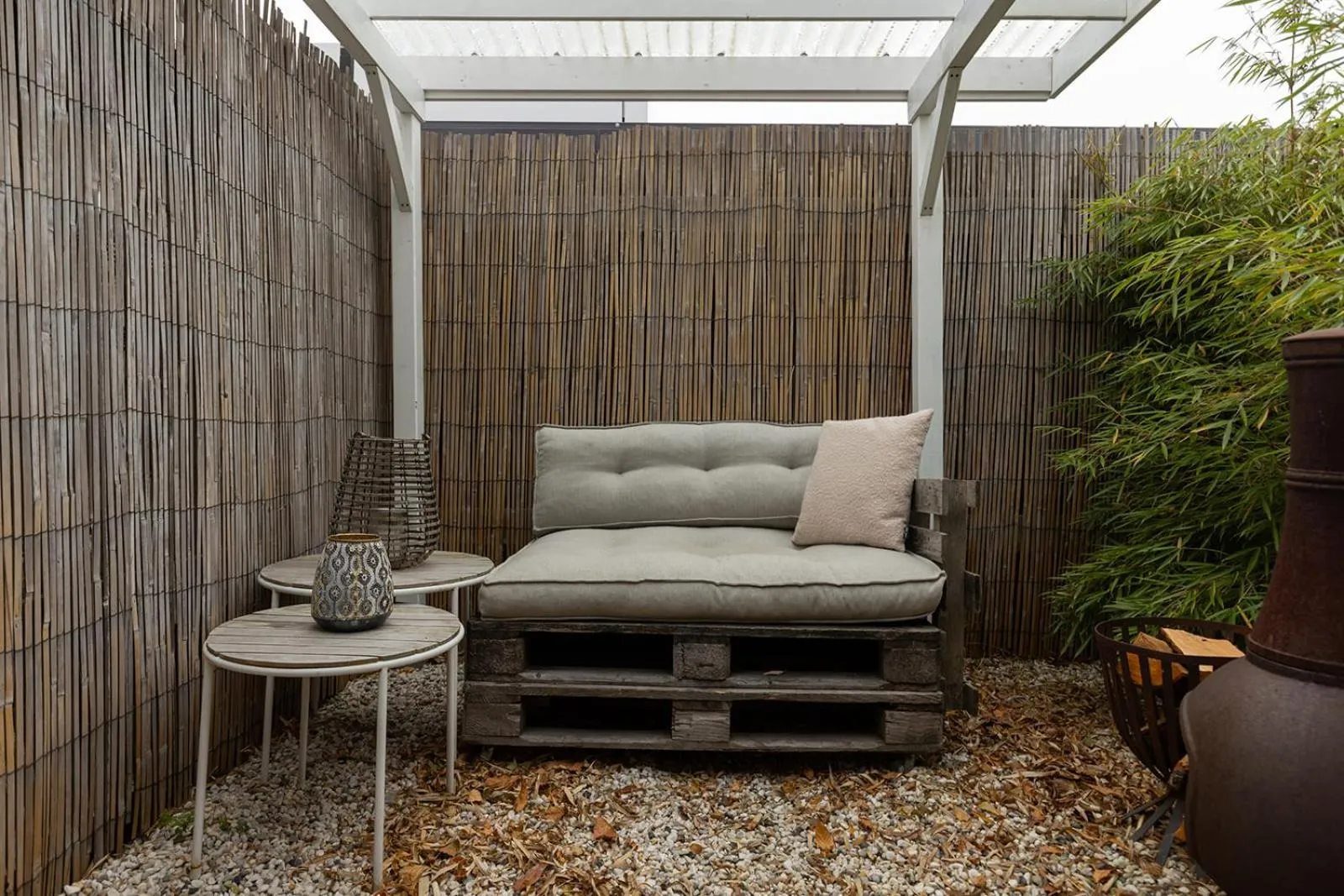 Garden in De oude slaght- luxe suite met buitensauna