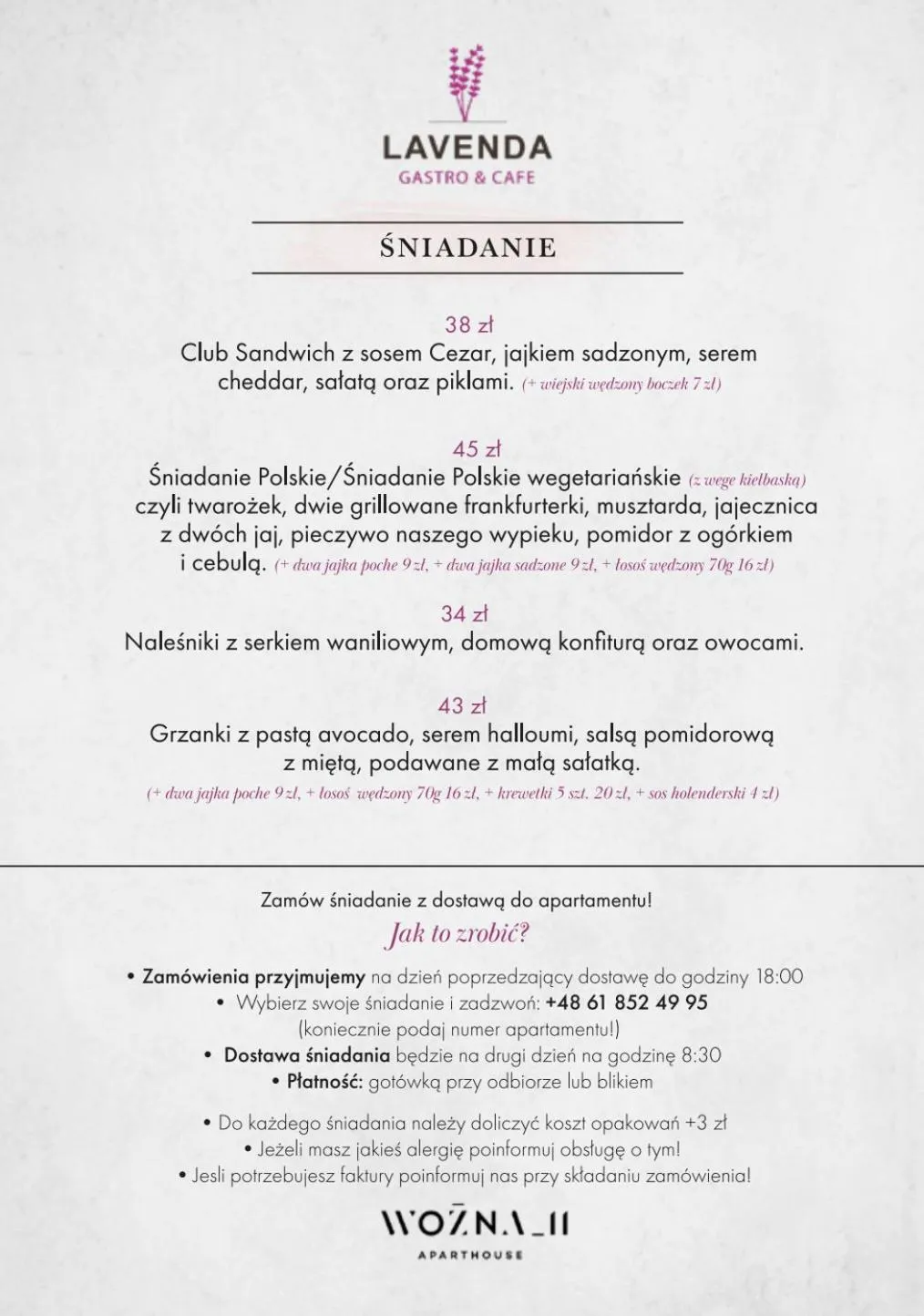 Breakfast in Wozna 11 Stare Miasto