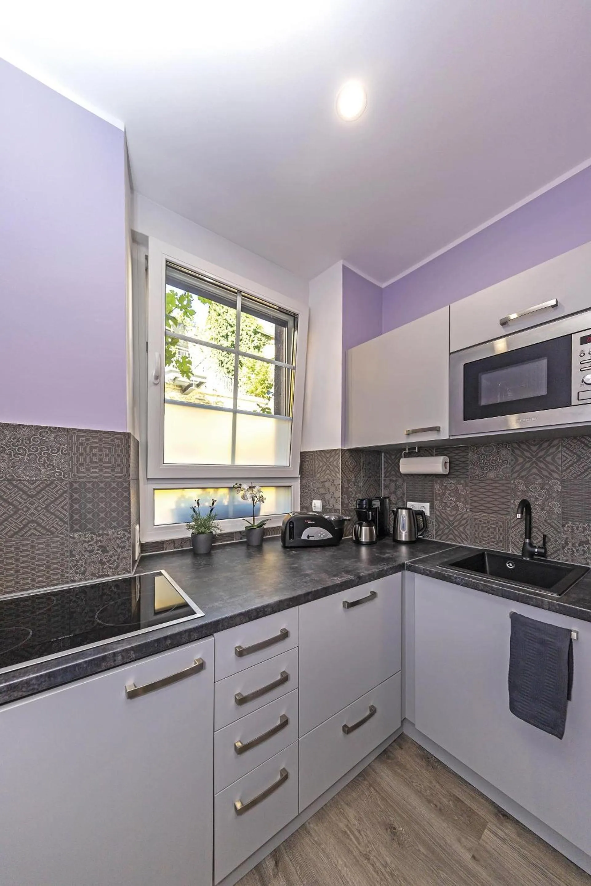 Kitchen or kitchenette in Apartmenthaus Burgenheimat in Rhens bei Koblenz