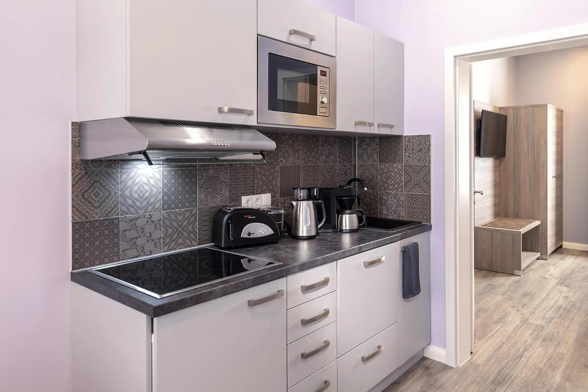 Kitchen or kitchenette in Apartmenthaus Burgenheimat in Rhens bei Koblenz