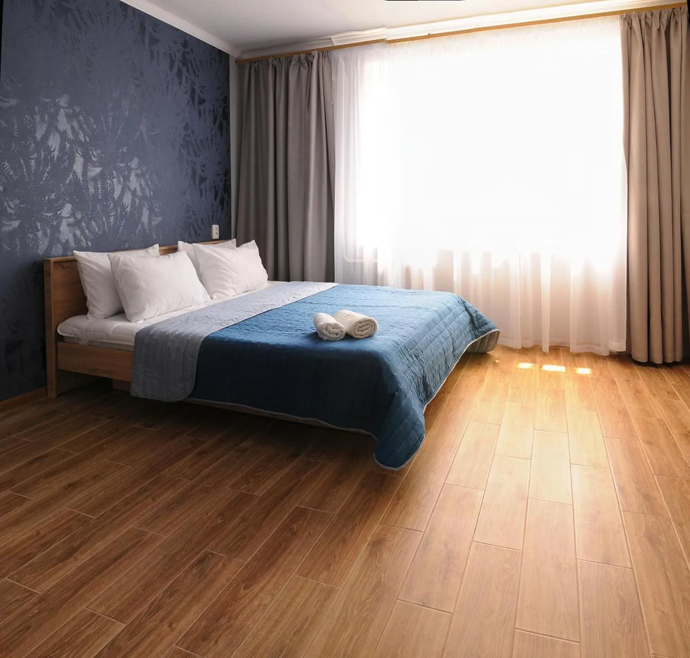 Photo of the whole room, Bed in Scandinavian Poltava Apartments with 2 rooms, 3 beds 1 sofa