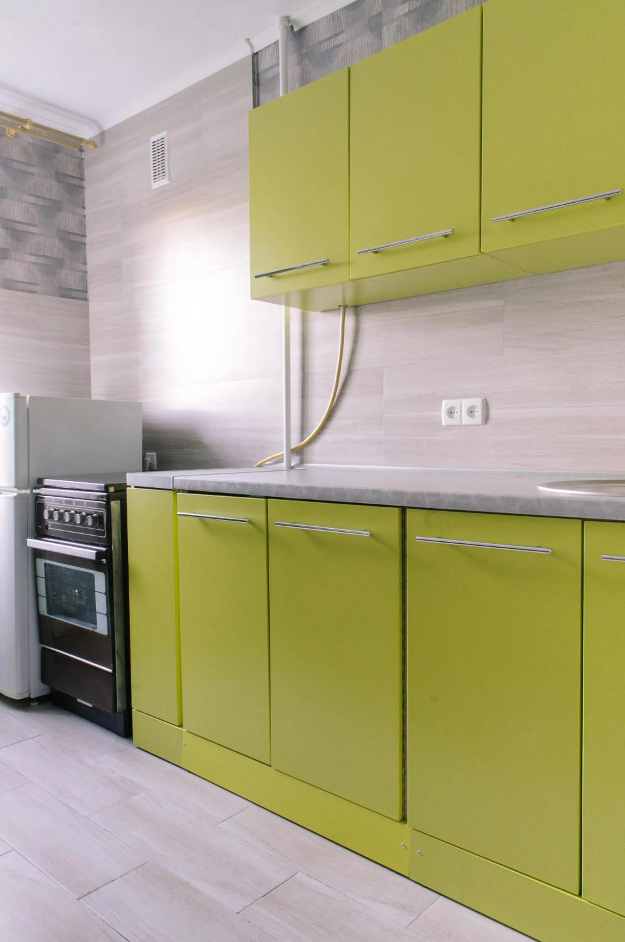 Kitchen or kitchenette in Scandinavian Poltava Apartments with 2 rooms, 3 beds 1 sofa