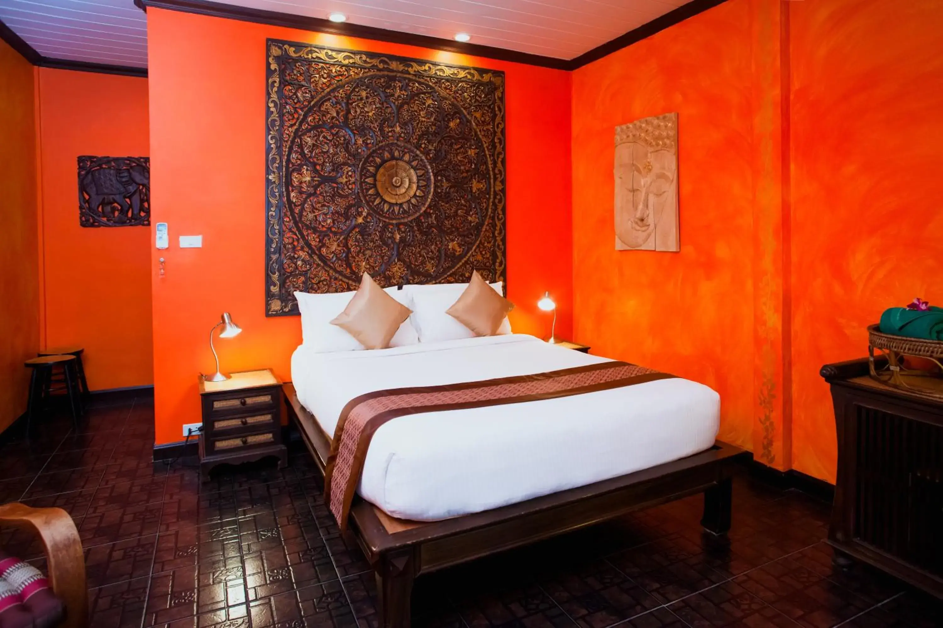 Bedroom, Bed in Baan Manuchang Villa, SHA Certified Bedroom, Bed in Baan Manuchang Villa, SHA Certified