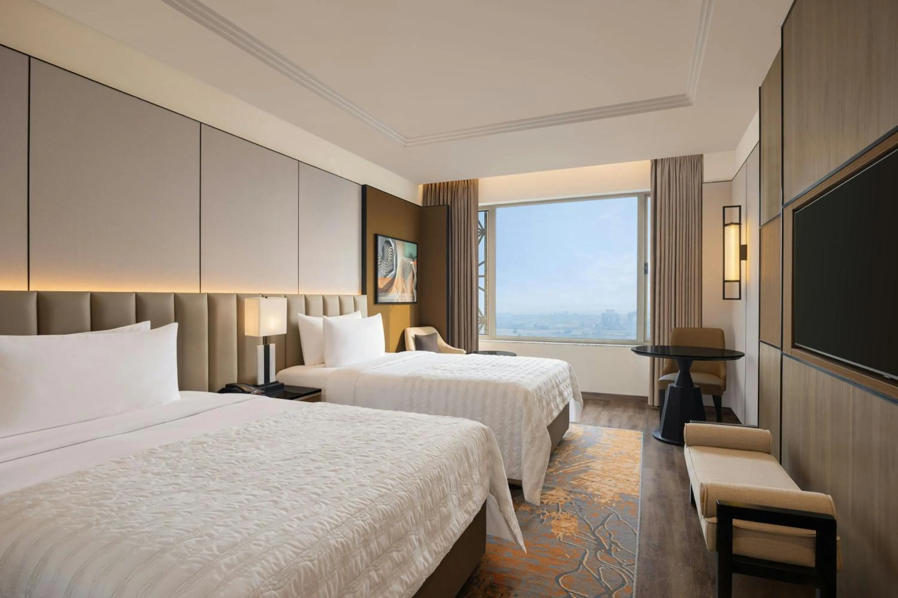 Photo of the whole room, Bed in Orange Megastructure