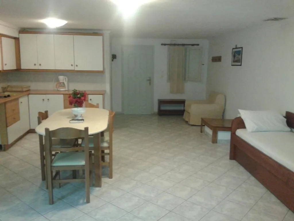 Seating area in Milos Bay Suites