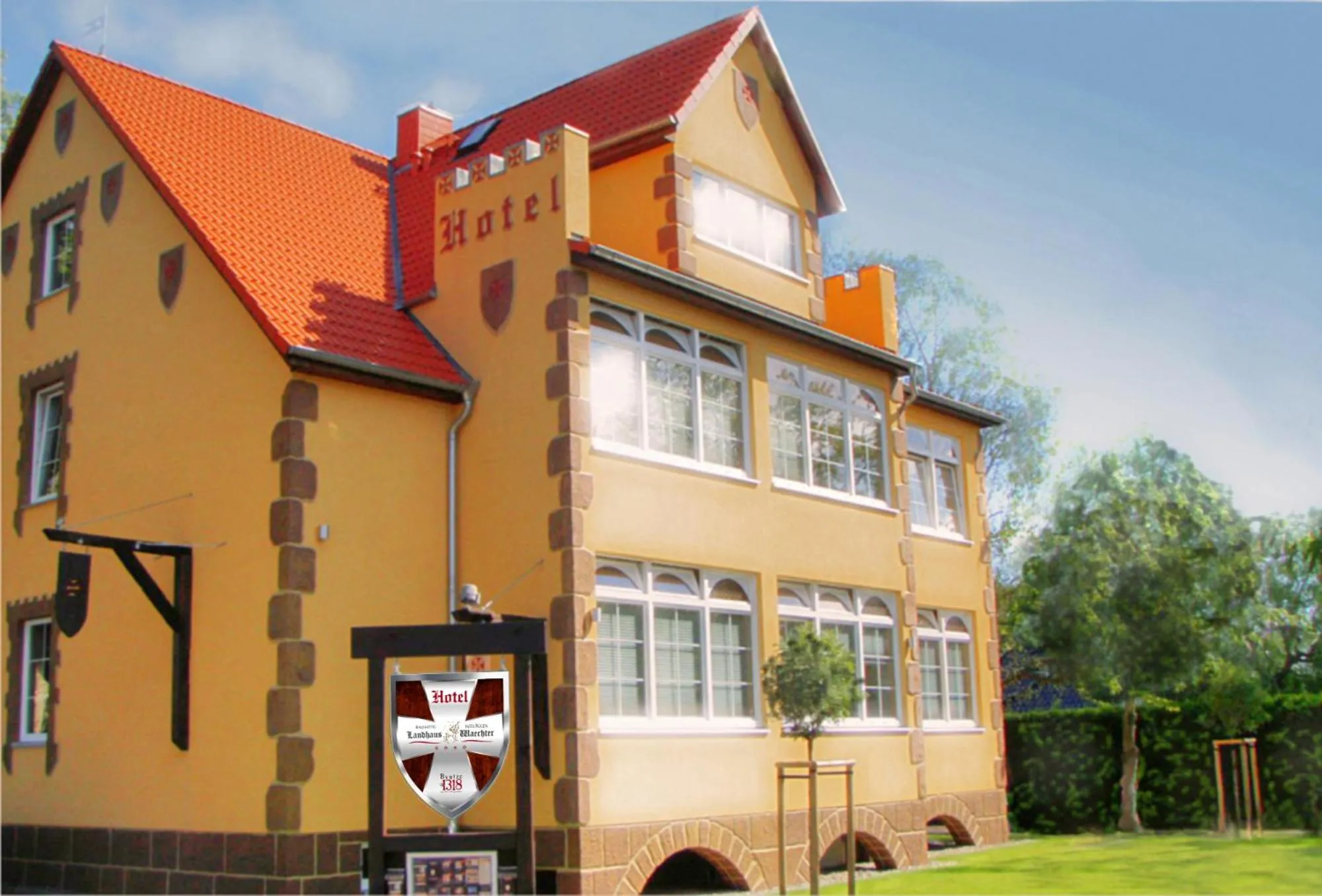 Facade/entrance in Ostsee-Rittergut-Rügen mit BinzHotel & OrdensKapelle & RomantikGut