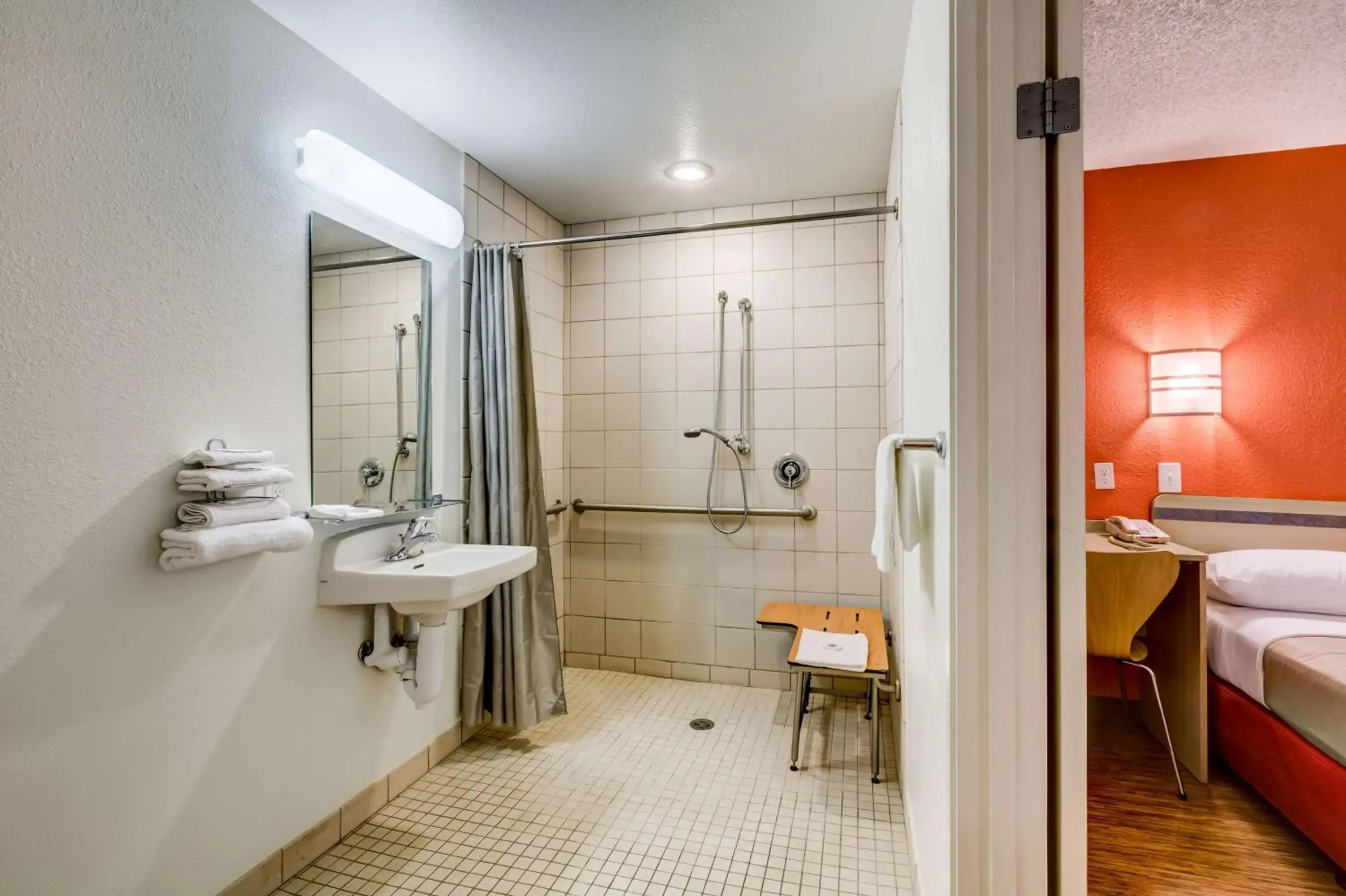 Shower, Bathroom in Motel 6-Wheat Ridge, CO - West - Denver North