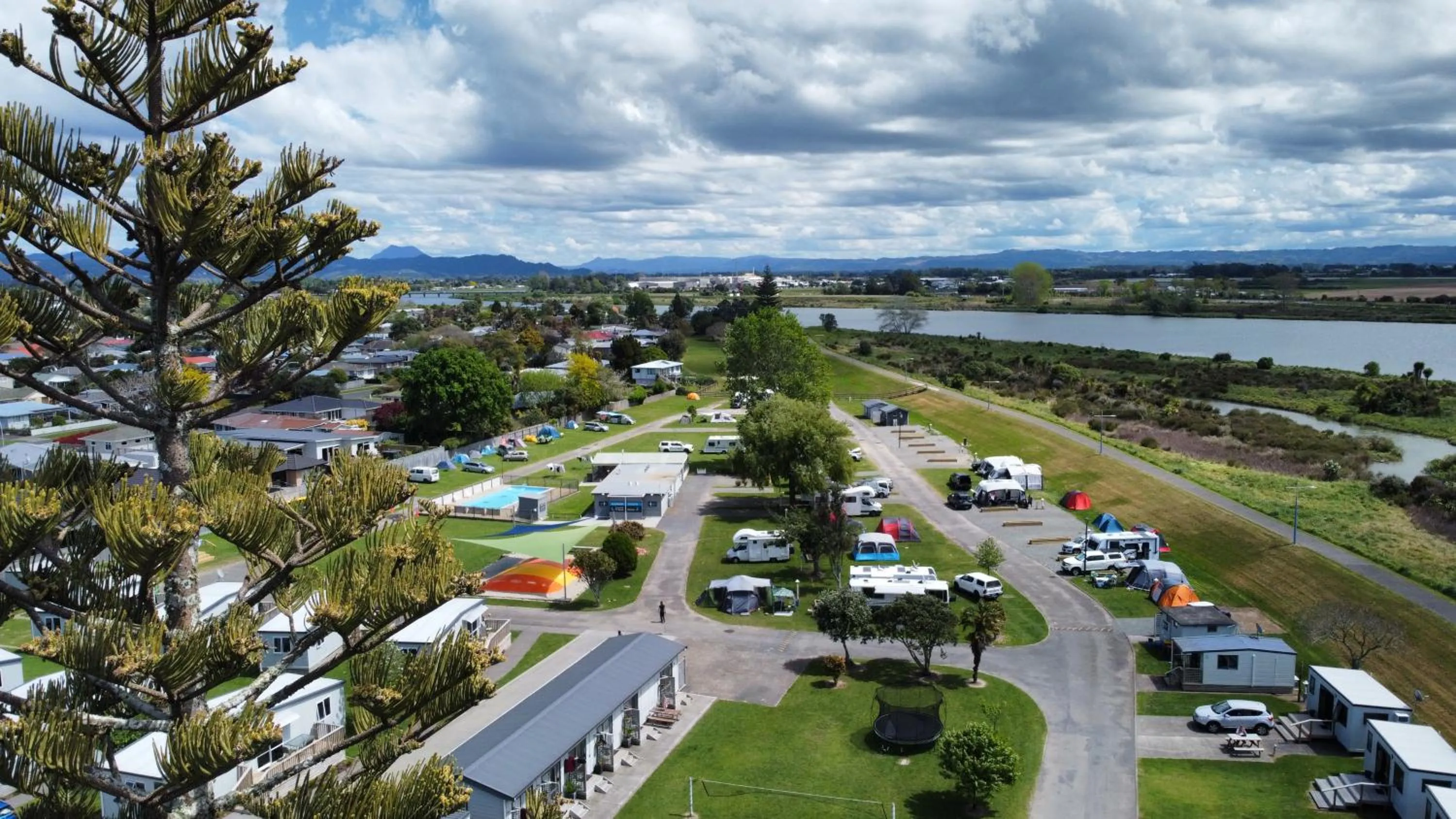 Bird's eye view in Riverside Whakatane Holiday Park