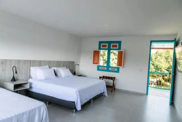 Bed in Finca Hotel Valparaíso