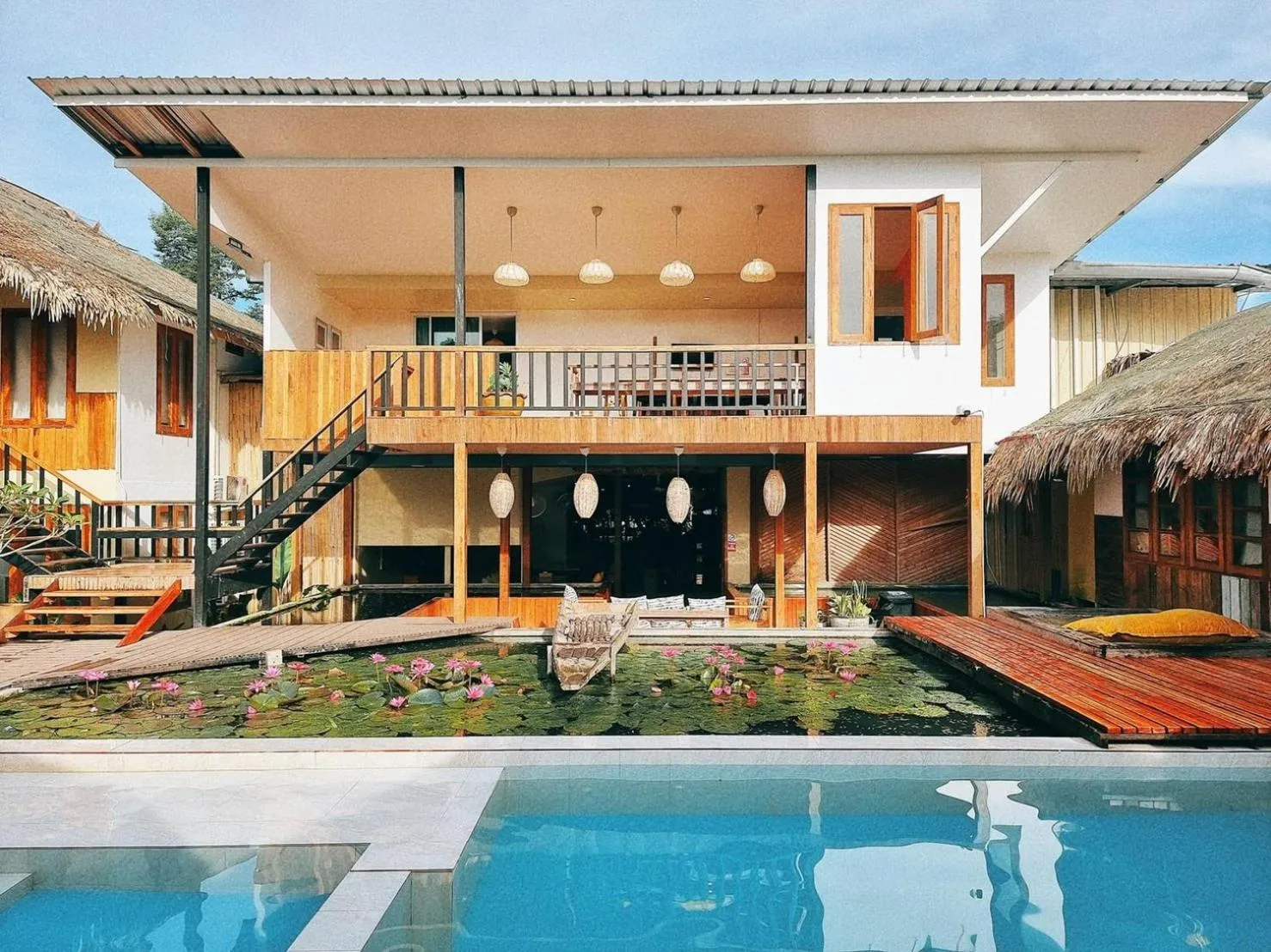 Pool view in Varni Homestay