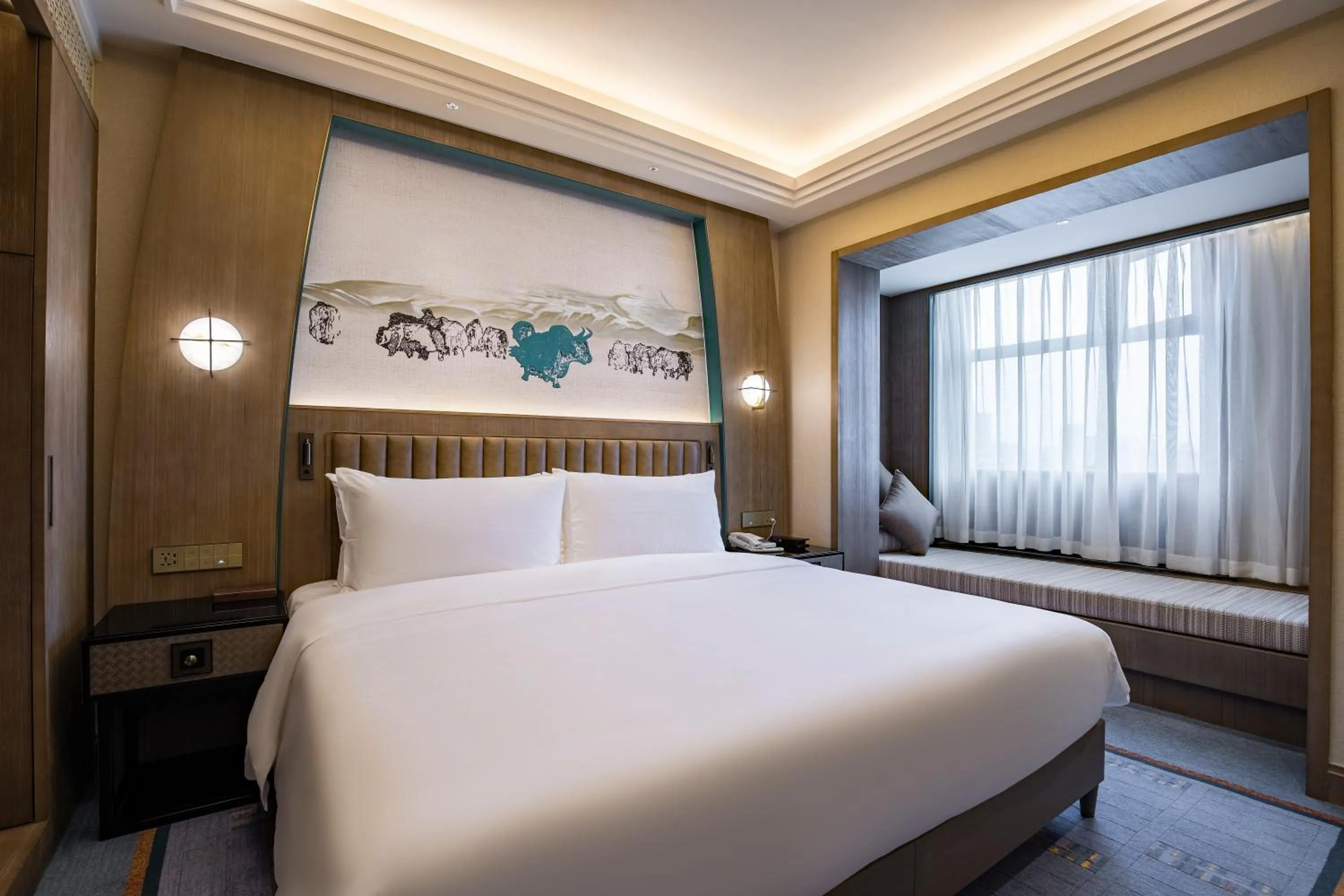 Bed in Chengdu Tibetan Hotel