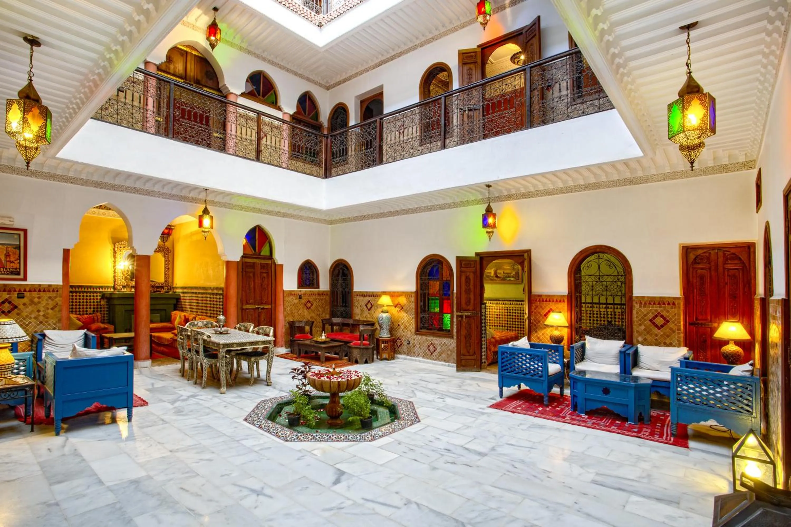 Inner courtyard view in Riad Lakhdar