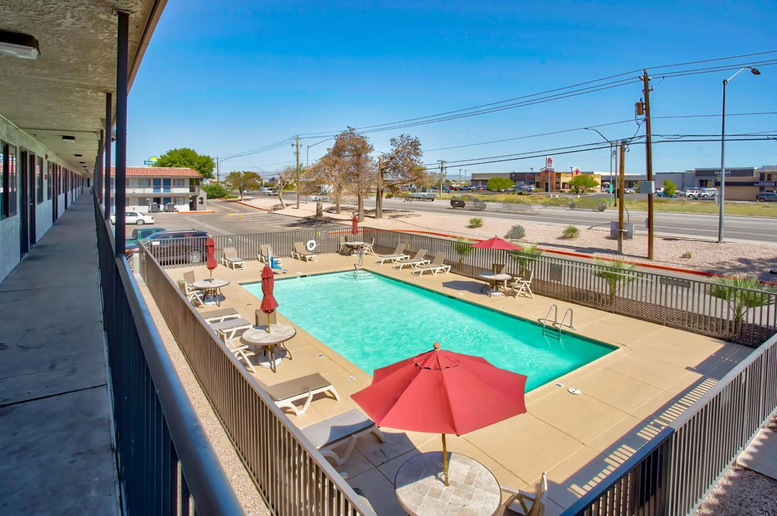 Pool view in Motel 6-Kingman, AZ - Route 66 East