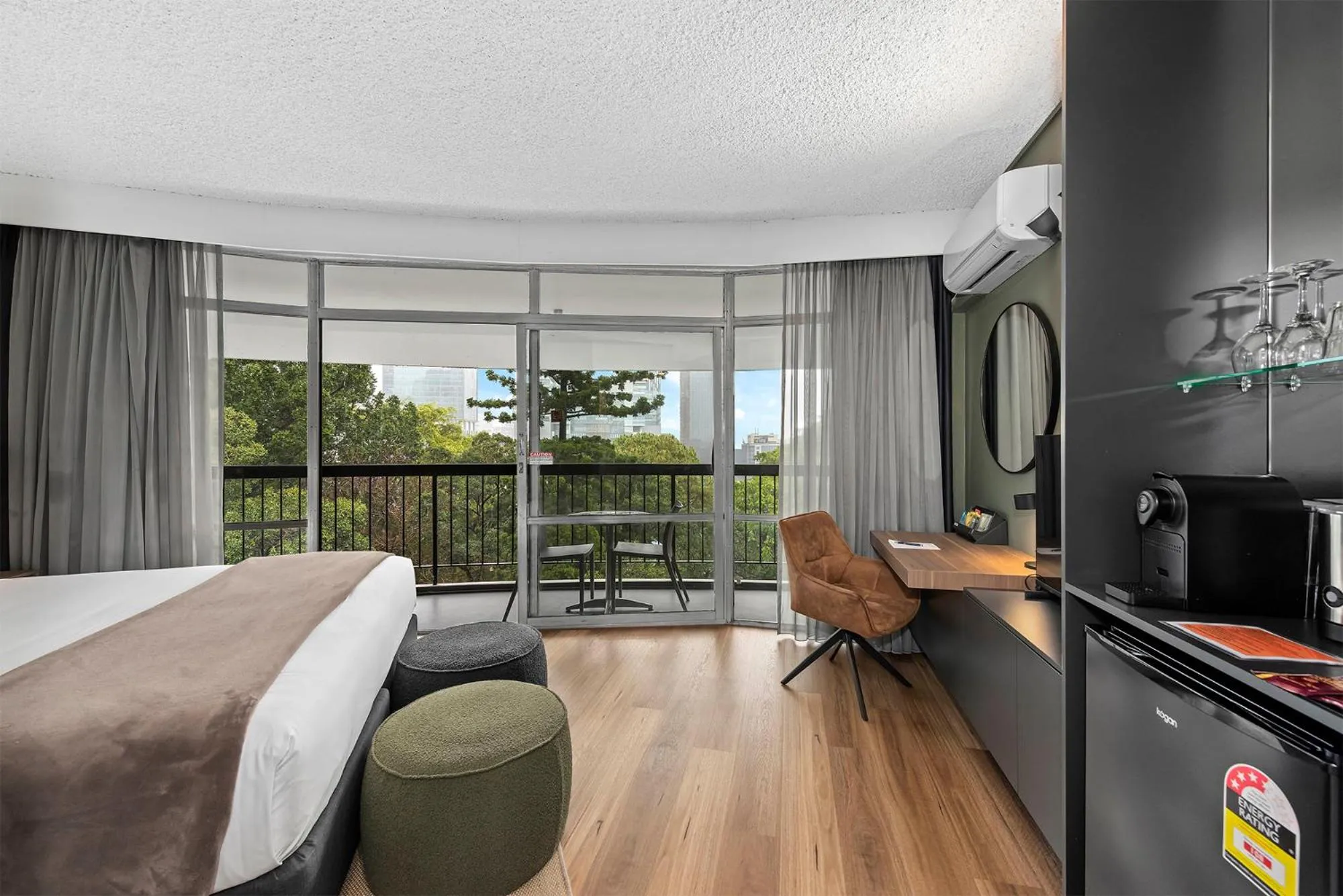 Bed in Madison Tower Mill Hotel