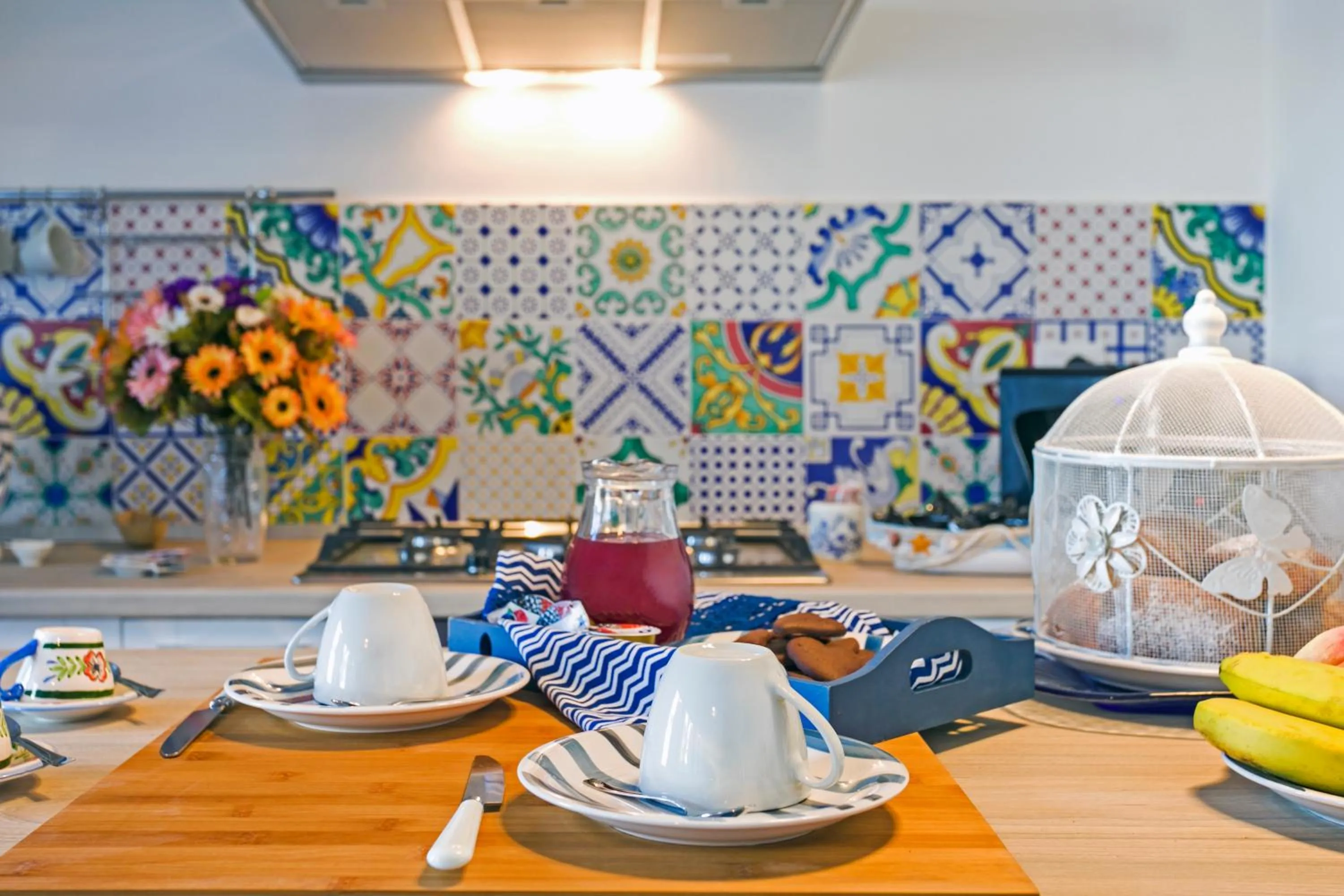 Communal kitchen in B&B AL BLU