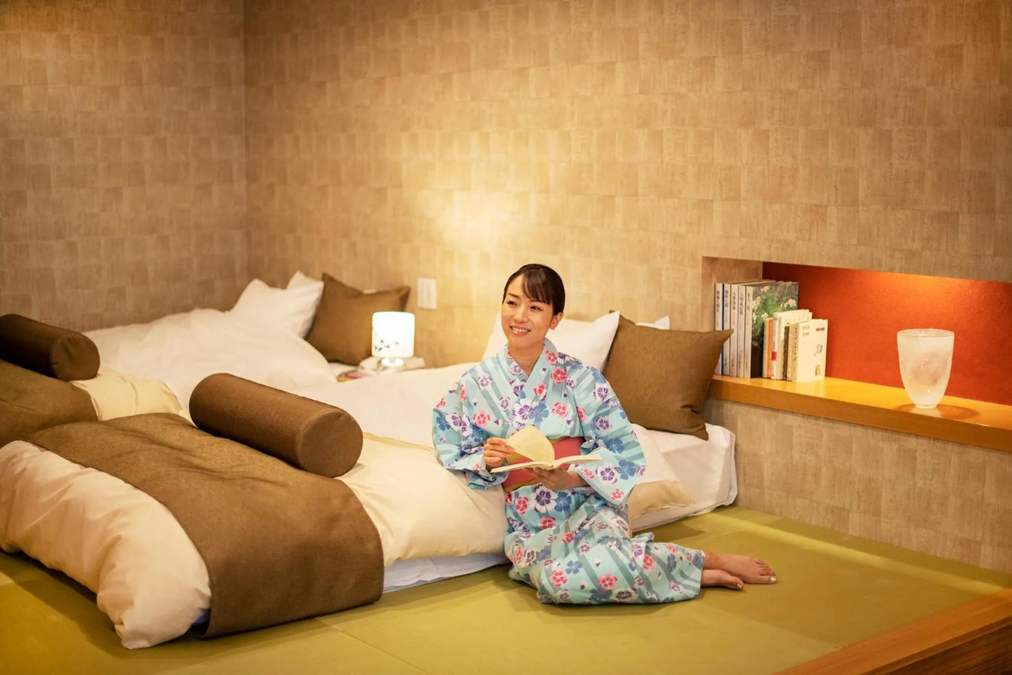 Bed in Hotel Oyanagi