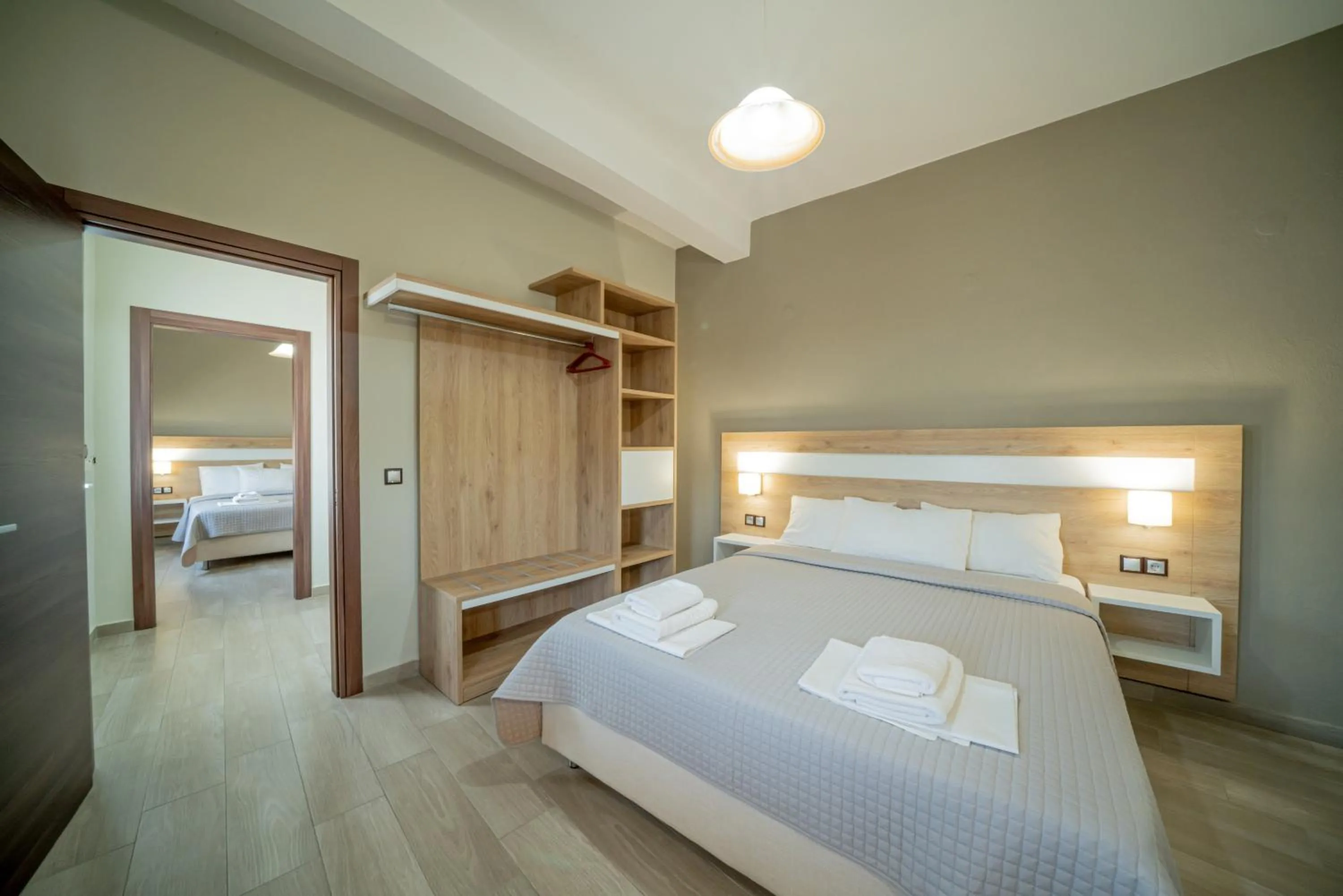 Bed in Hotel Olympion