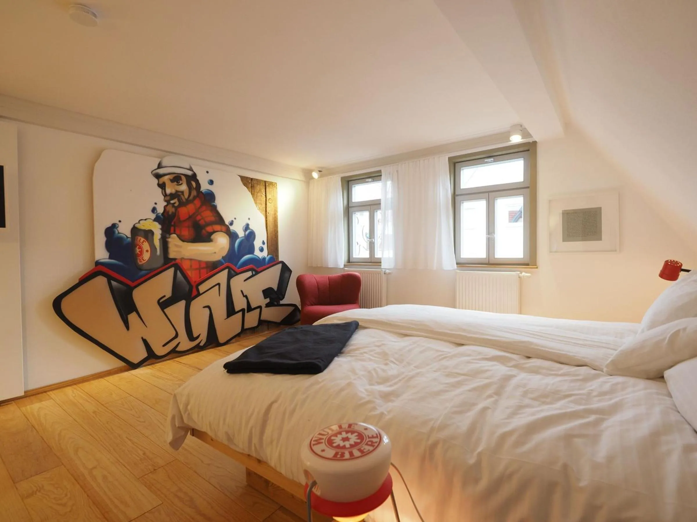 Bedroom, Bed in Gasthaus Schwanen