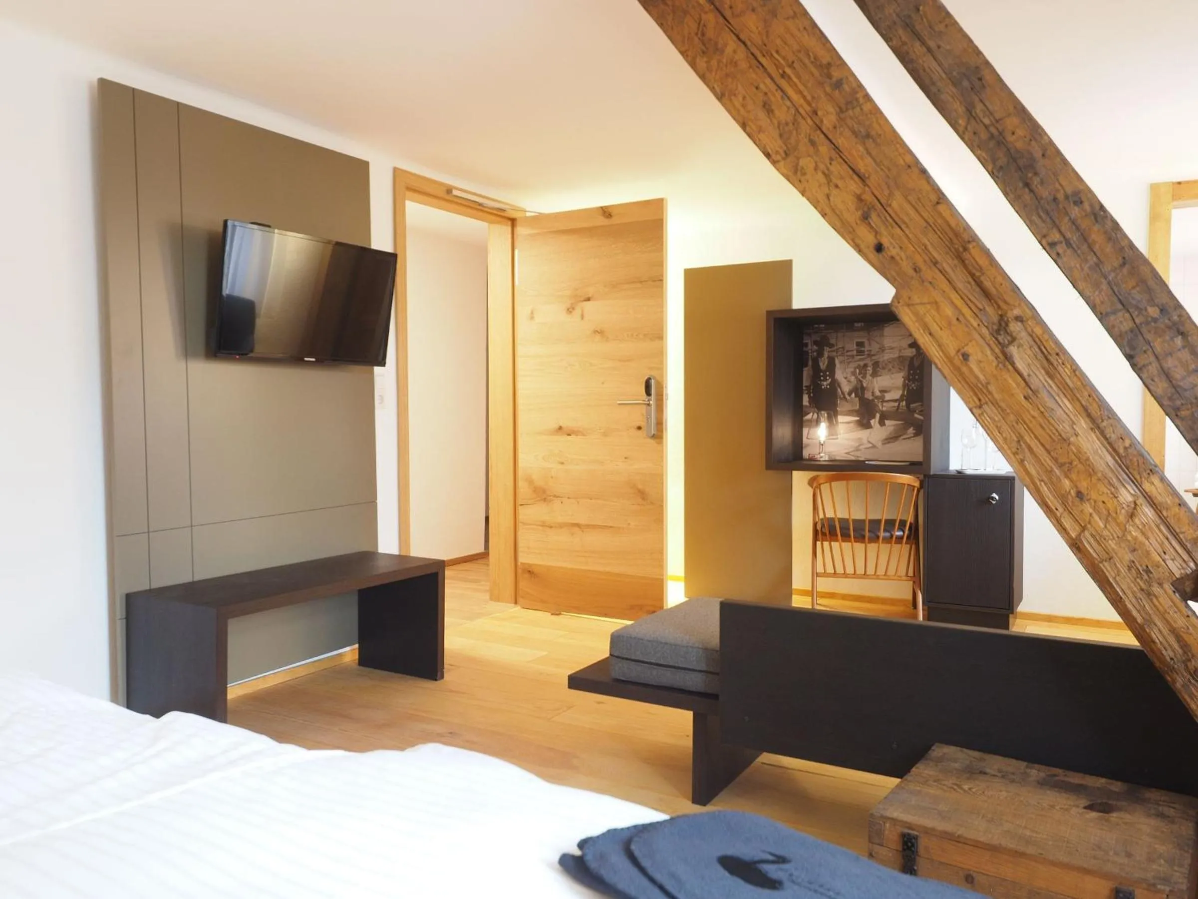Bedroom, Bed in Gasthaus Schwanen