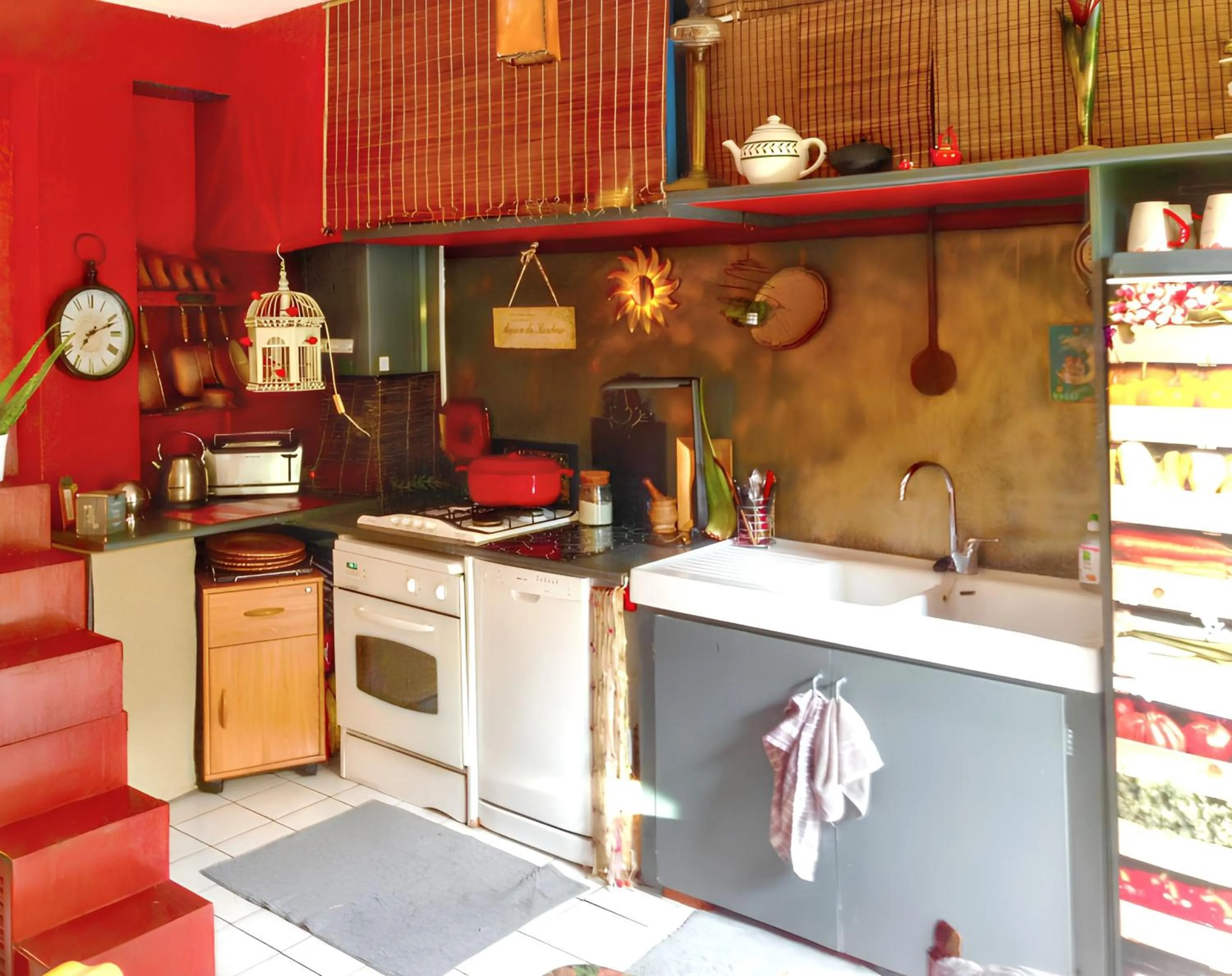 Kitchen or kitchenette in Appartement spacieux à Montpellier avec jardin, 78 m²