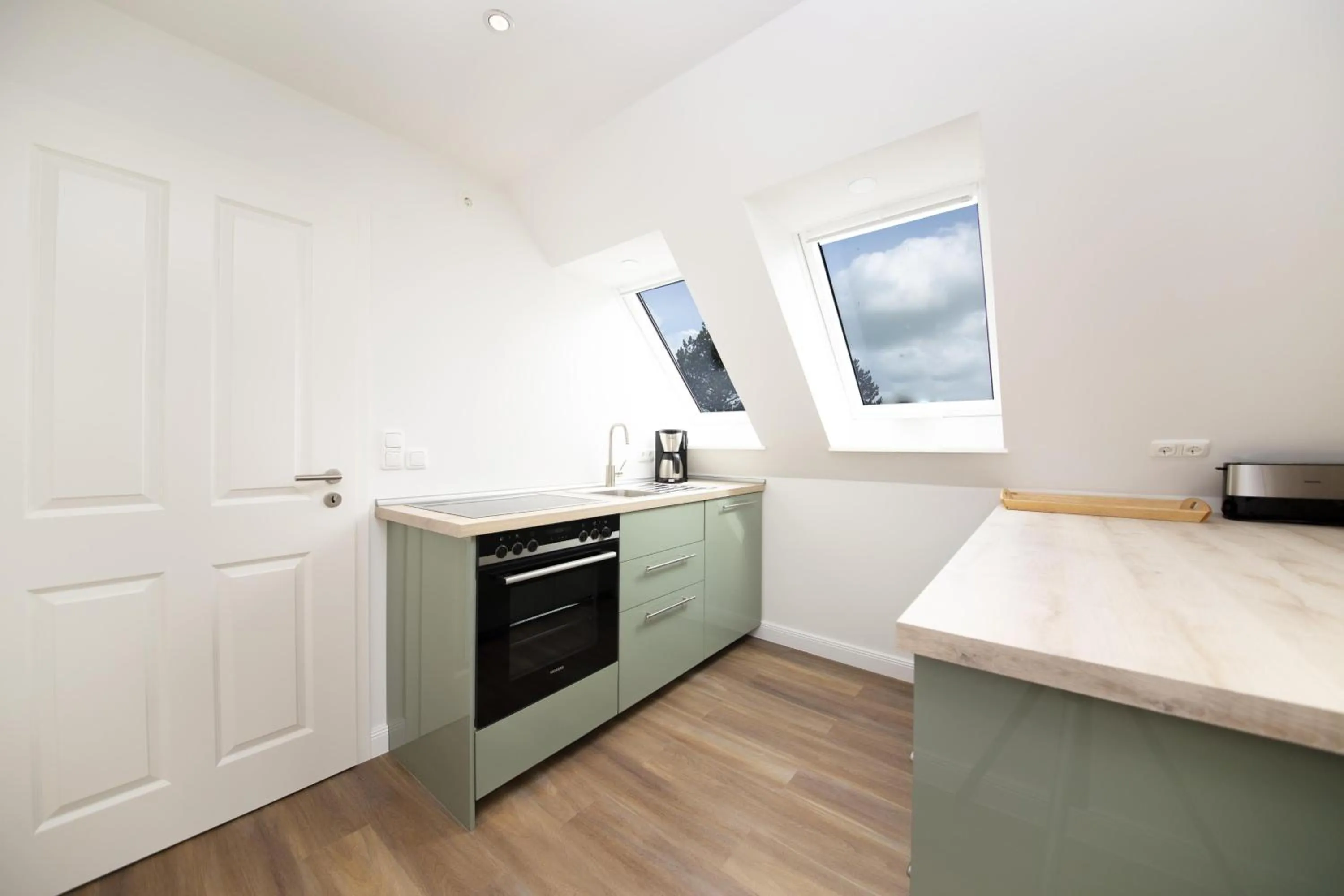 Kitchen or kitchenette in Appartementhaus Schleiblick