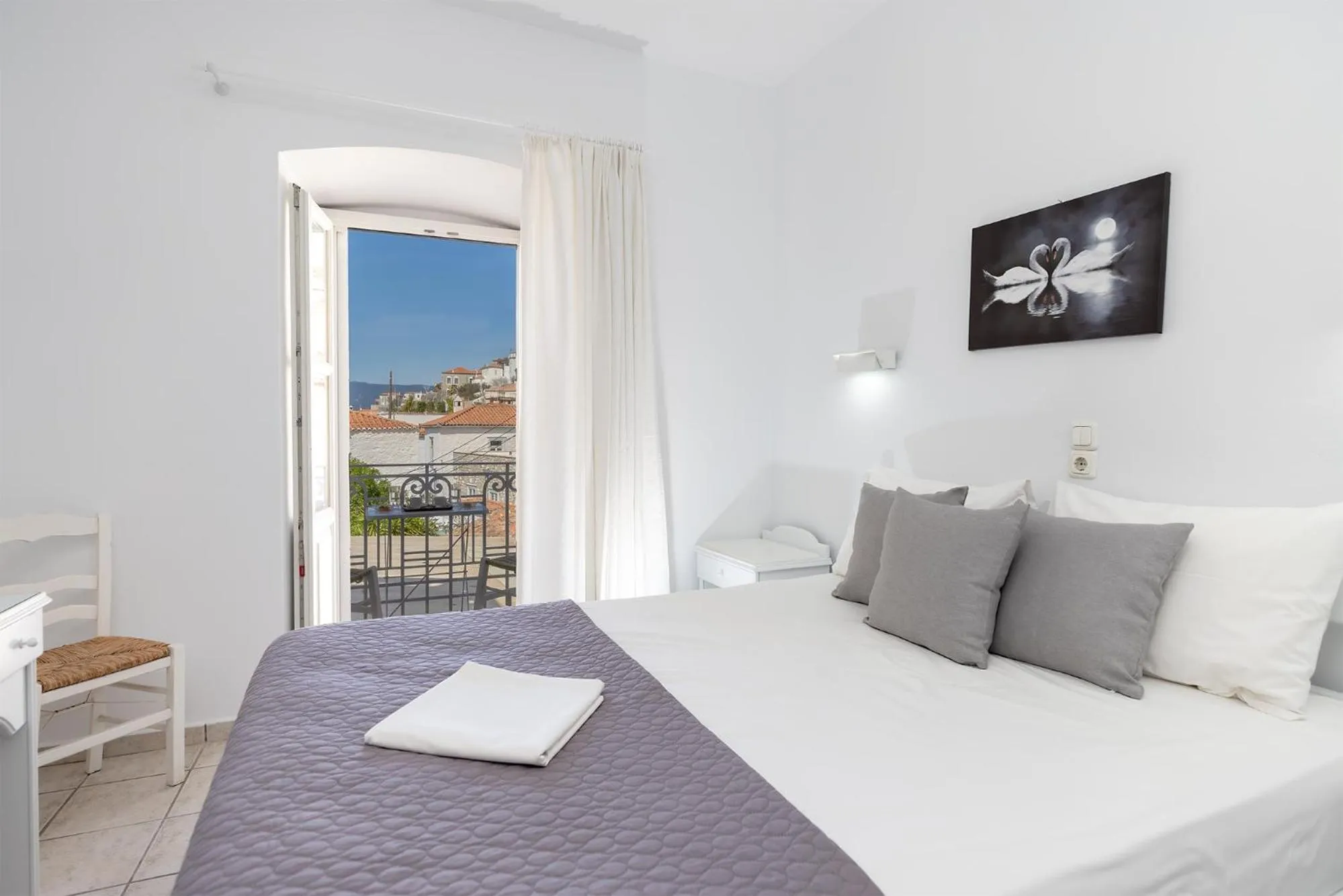 Bedroom, Bed in Achilleas Pension