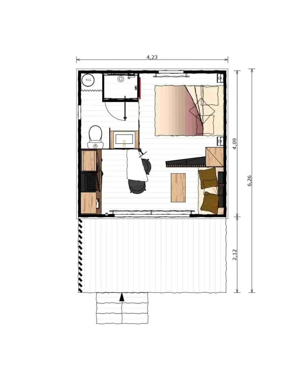 Floor plan in Camping La Pinède