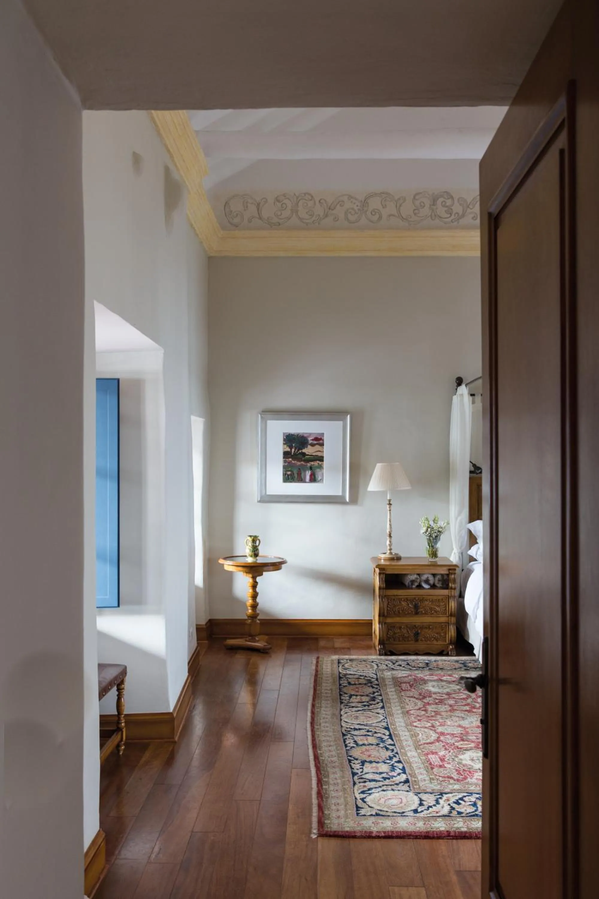 Living room, Bed in Palacio Nazarenas, A Belmond Hotel, Cusco