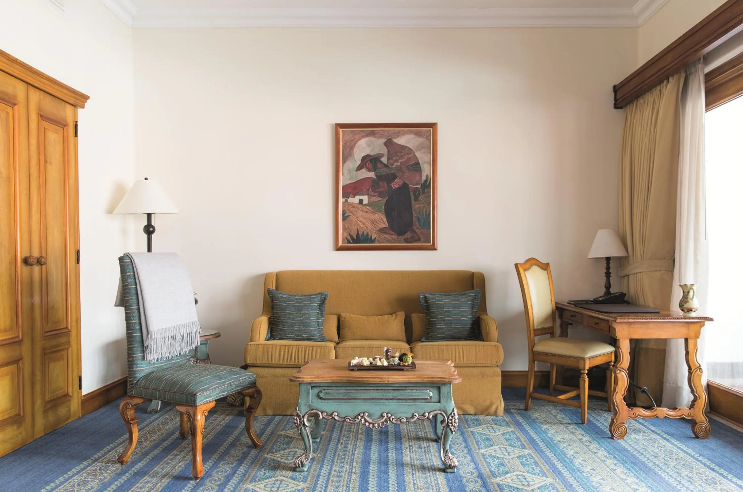 Seating area in Palacio Nazarenas, A Belmond Hotel, Cusco