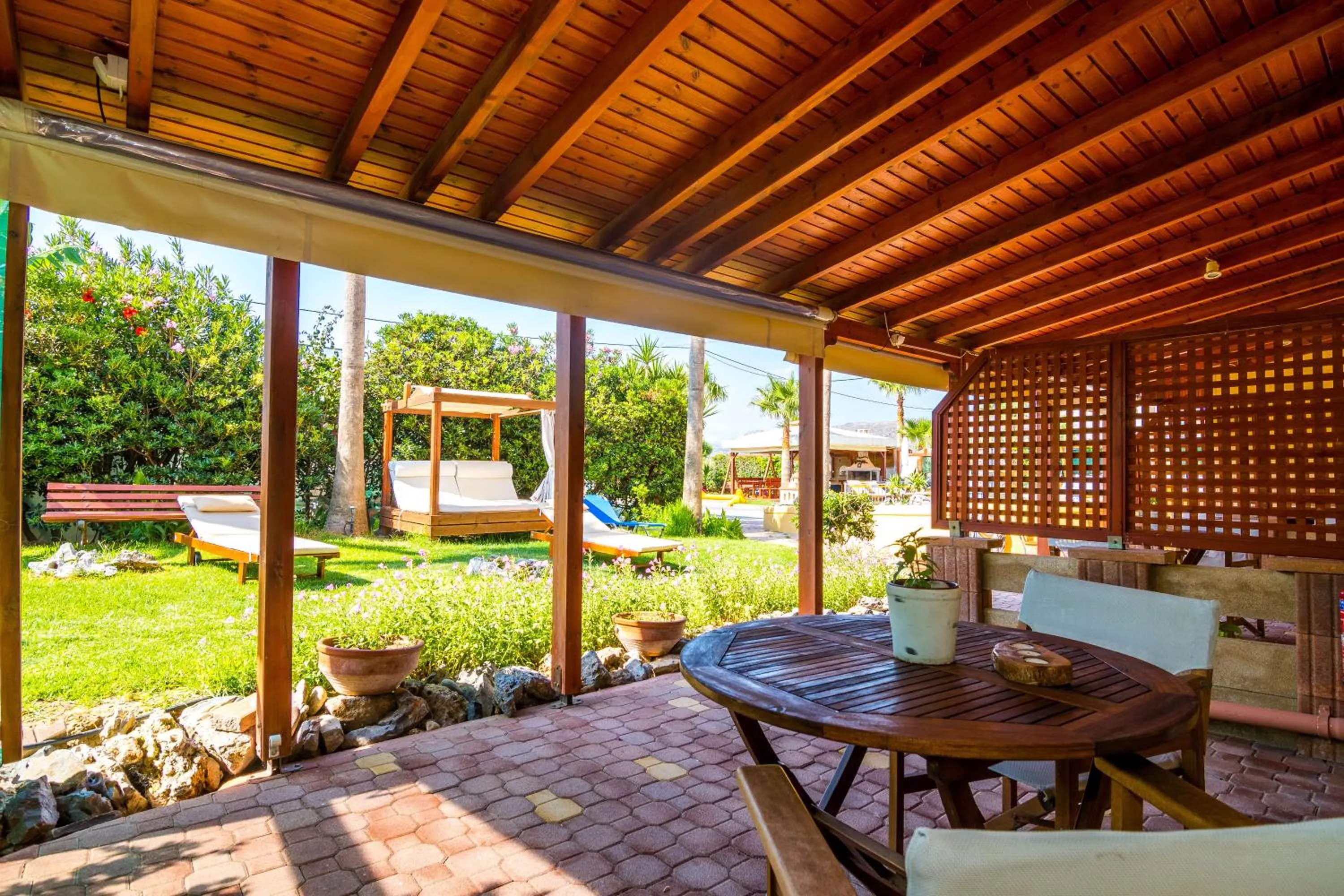 Garden view in Thalassa Apartments