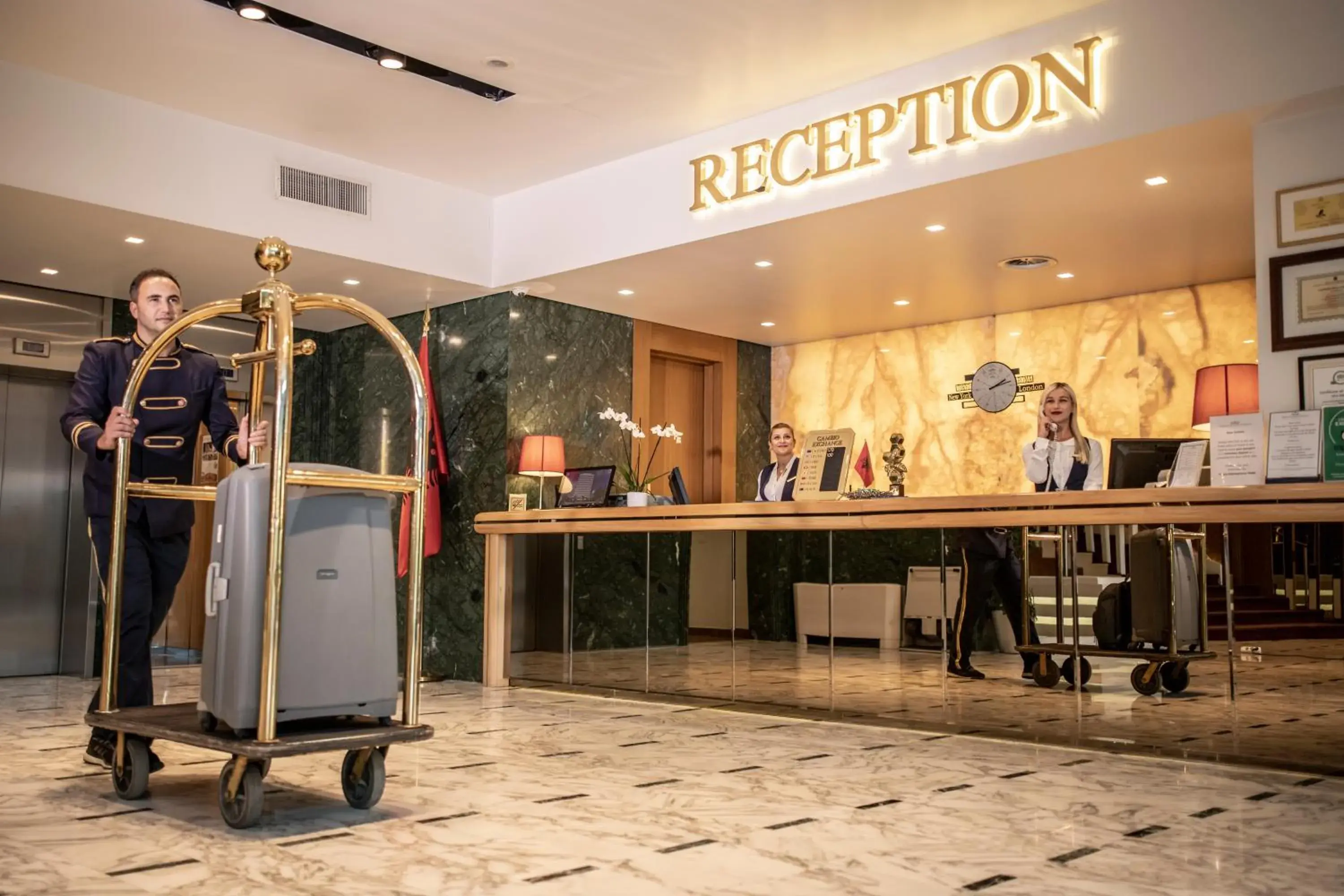 Lobby or reception in Tirana International Hotel & Conference Center Lobby or reception in Tirana International Hotel & Conference Center