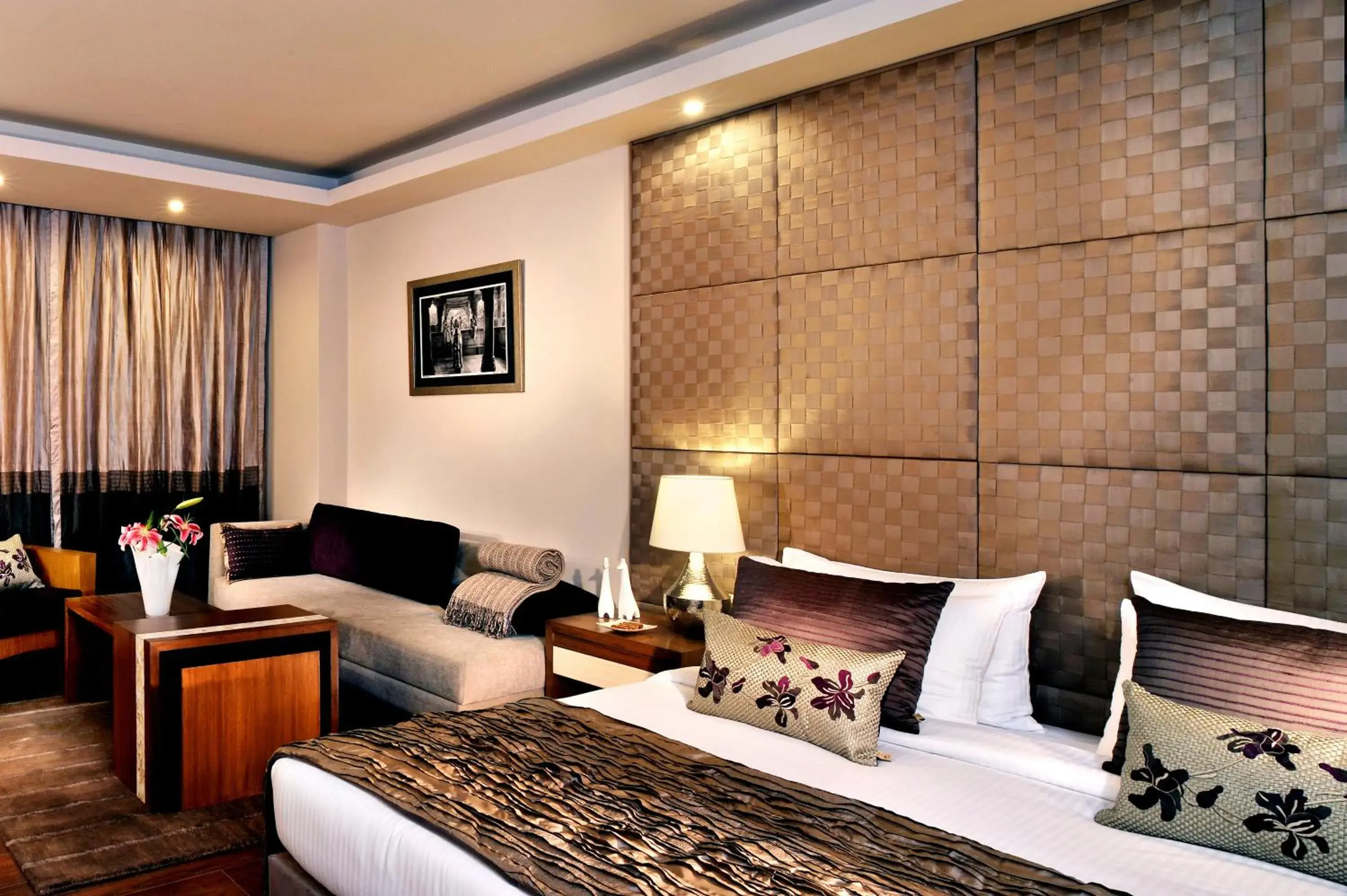 Bed in Udman Hotel Panchshila Park Bed in Udman Hotel Panchshila Park