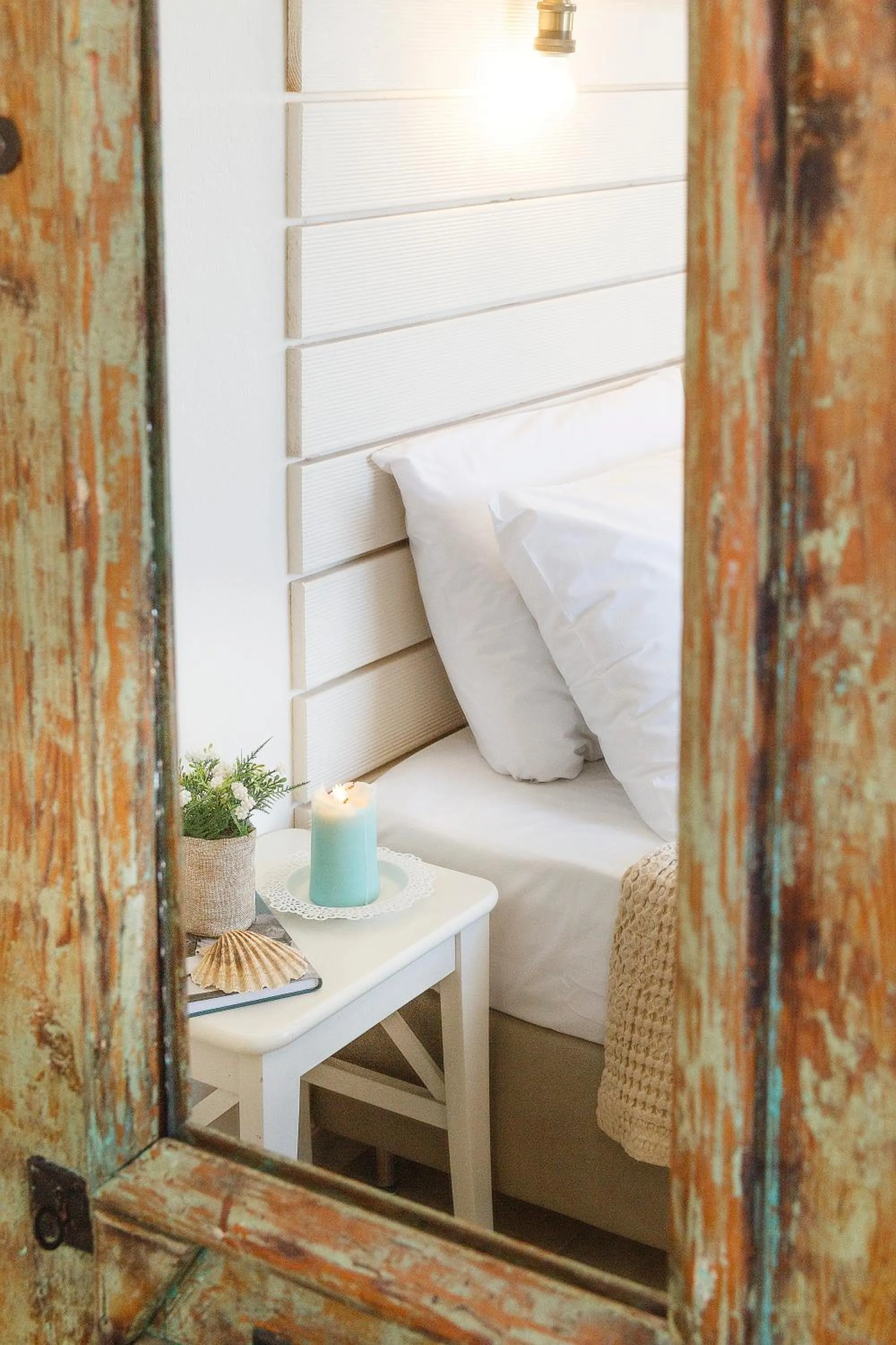 Bed in Anatoli Apartments Polichrono