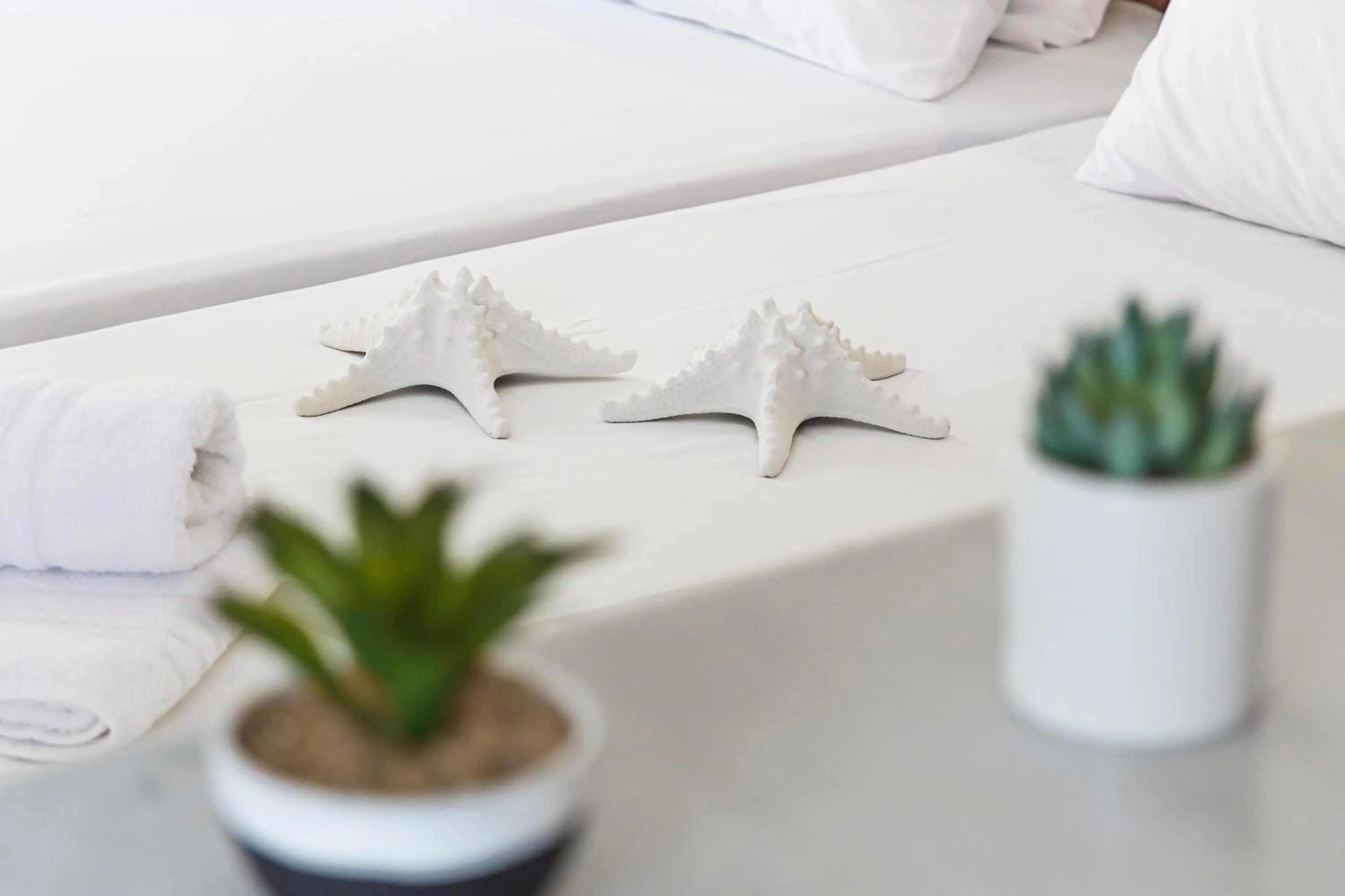 Bed in Anatoli Apartments Polichrono