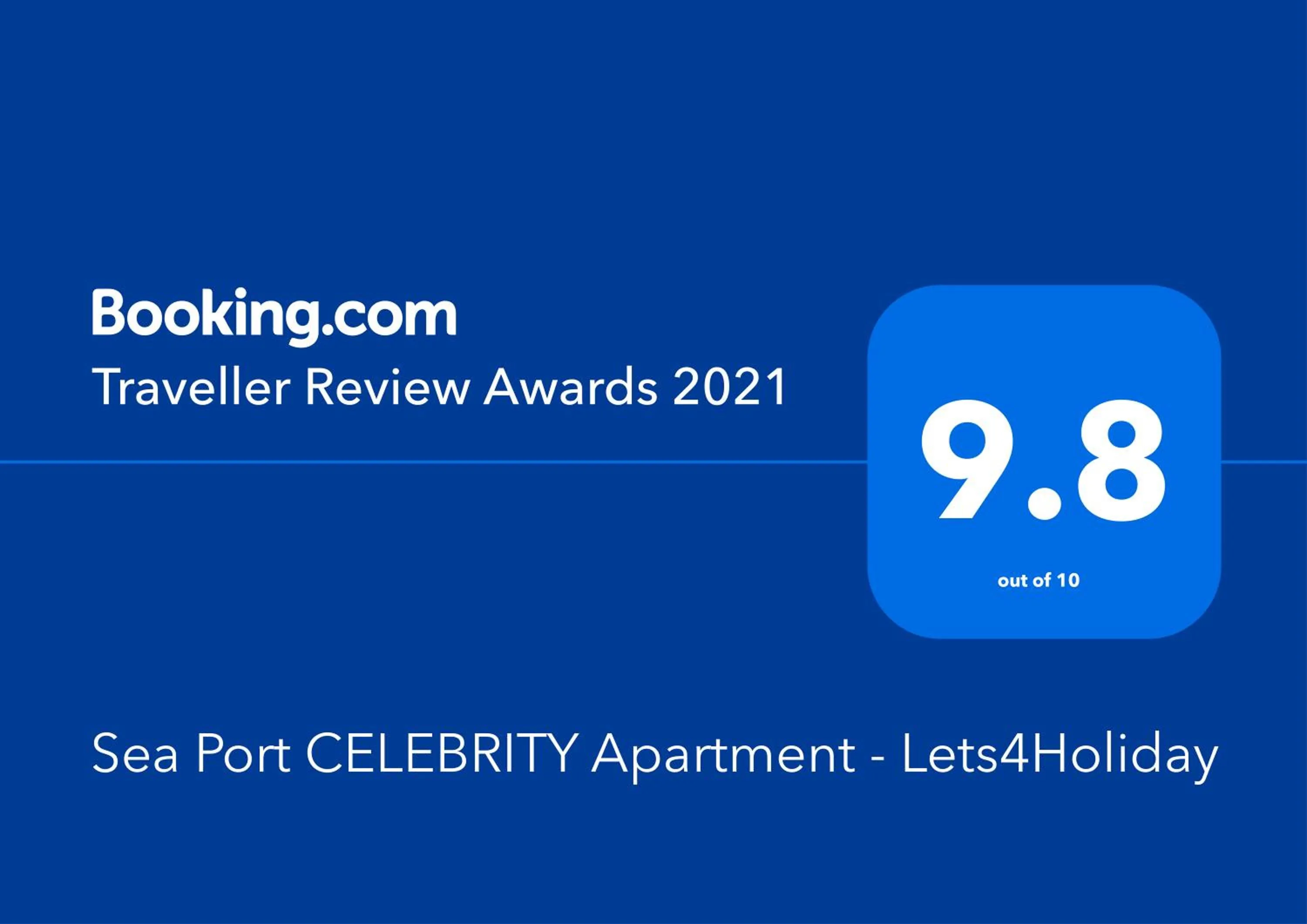 Certificate/Award in Sea Port CELEBRITY Apartment - Lets4Holiday