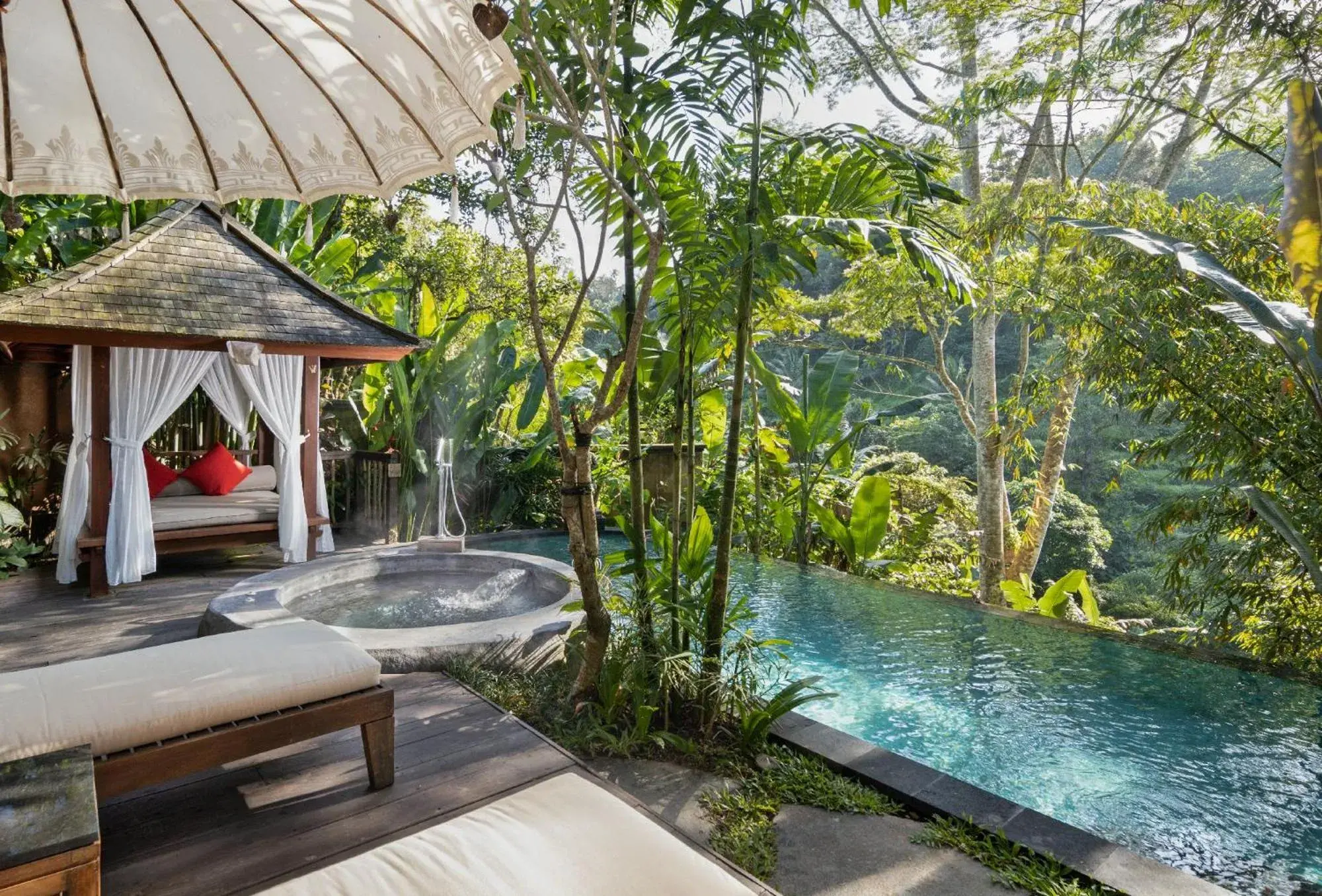 Pool view in The Kayon Jungle Resort