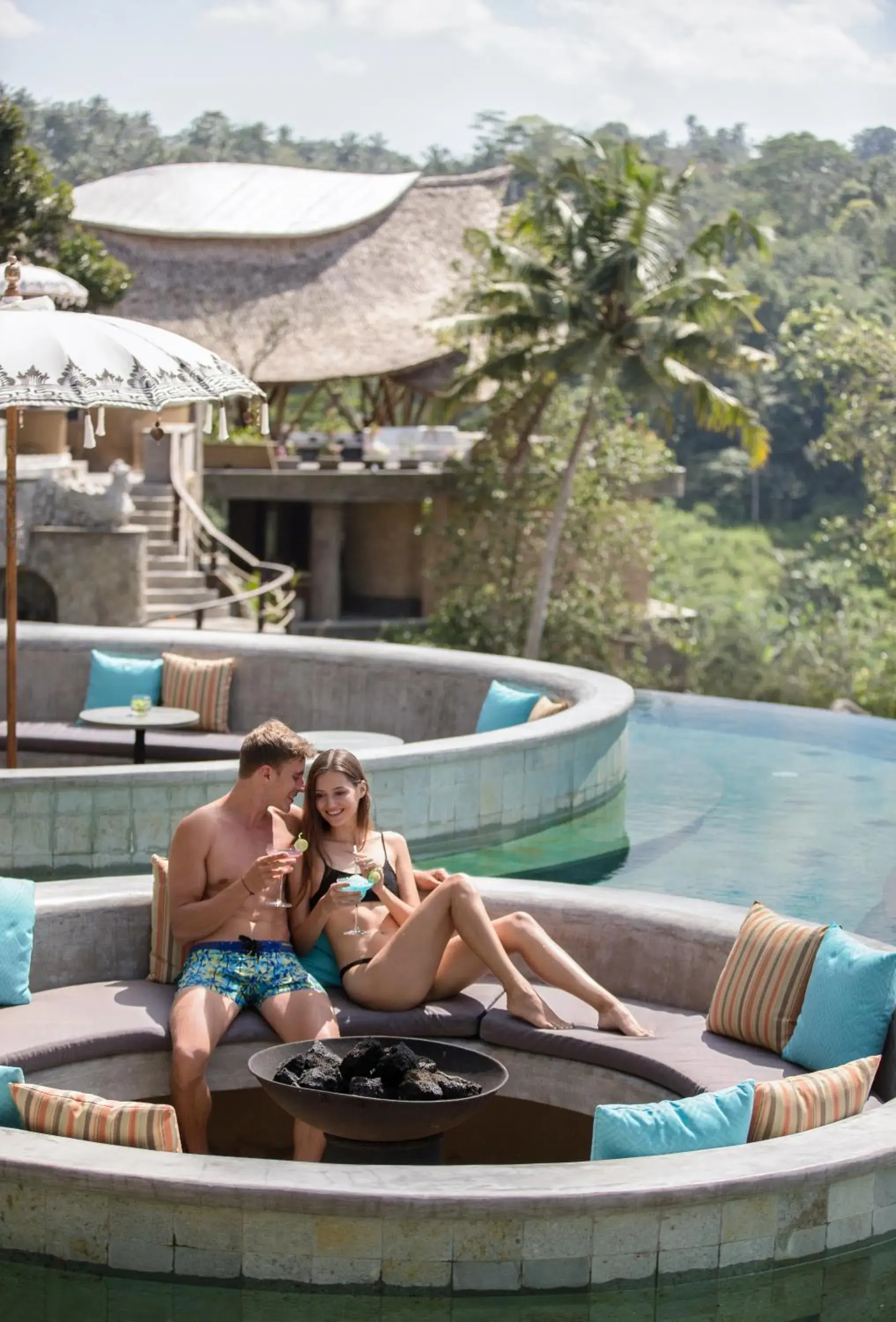 Lounge or bar, Swimming Pool in The Kayon Jungle Resort