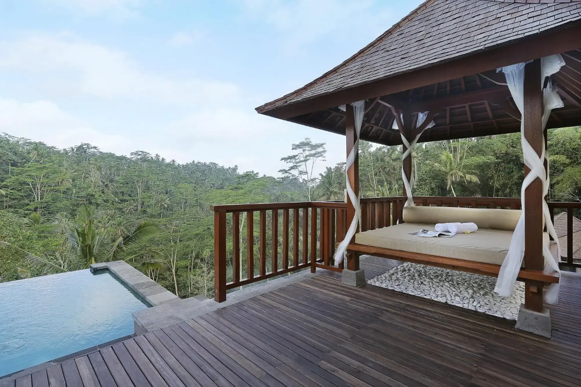 Balcony/Terrace, Swimming Pool in The Kayon Jungle Resort