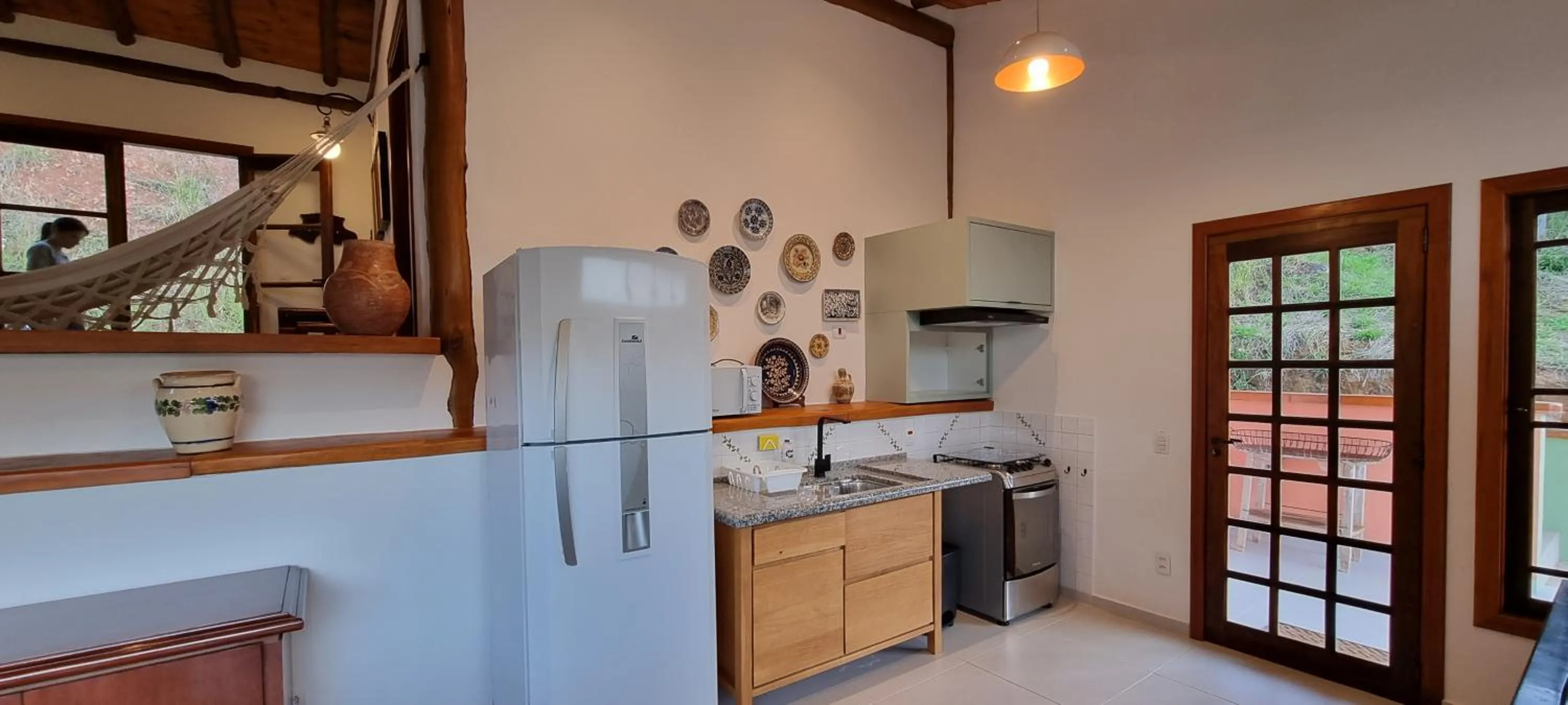 Kitchen or kitchenette in Pousada dos Anjos