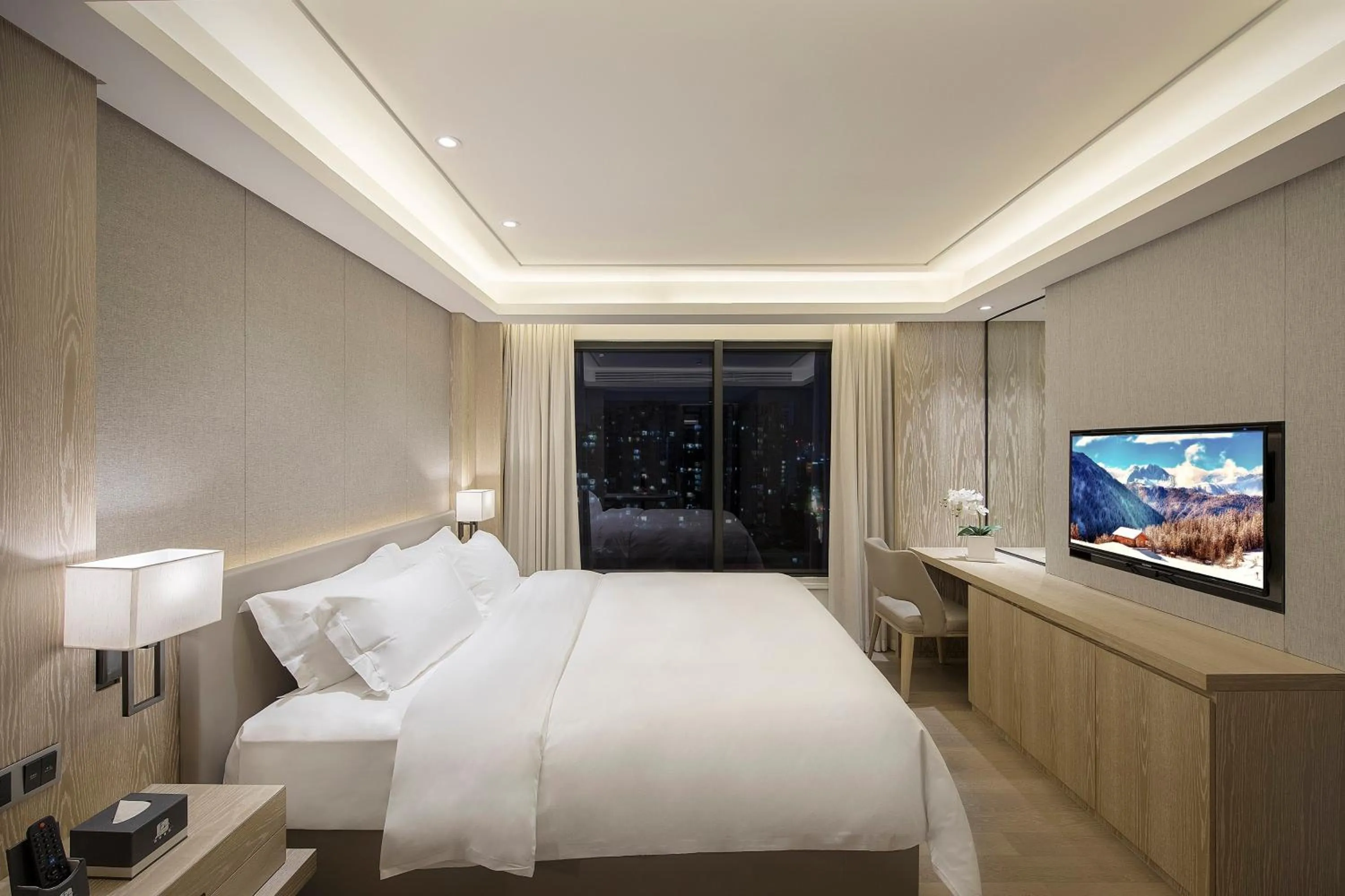 Decorative detail, Bed in Shenzhen FY Hotel