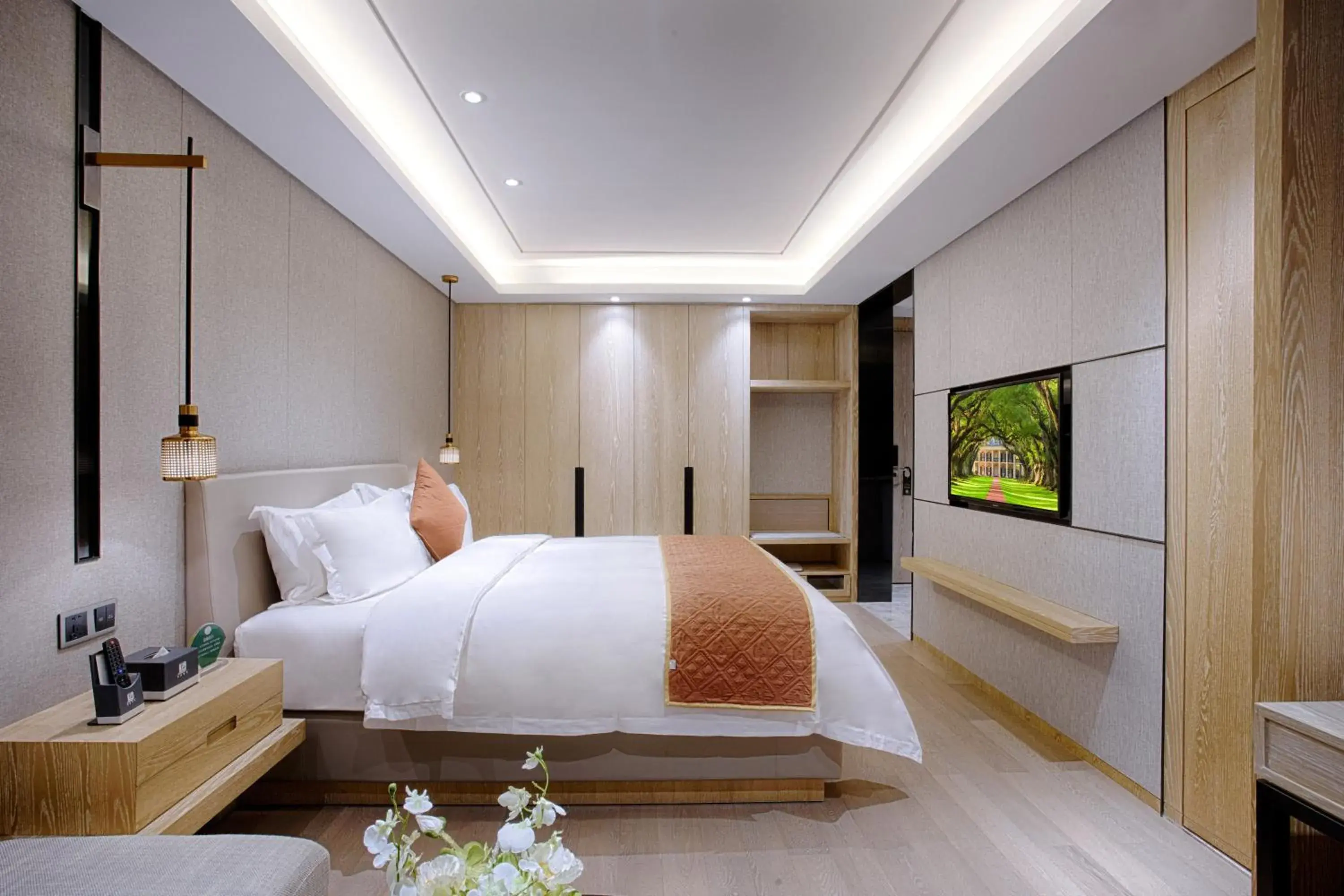 Decorative detail, Bed in Shenzhen FY Hotel Decorative detail, Bed in Shenzhen FY Hotel