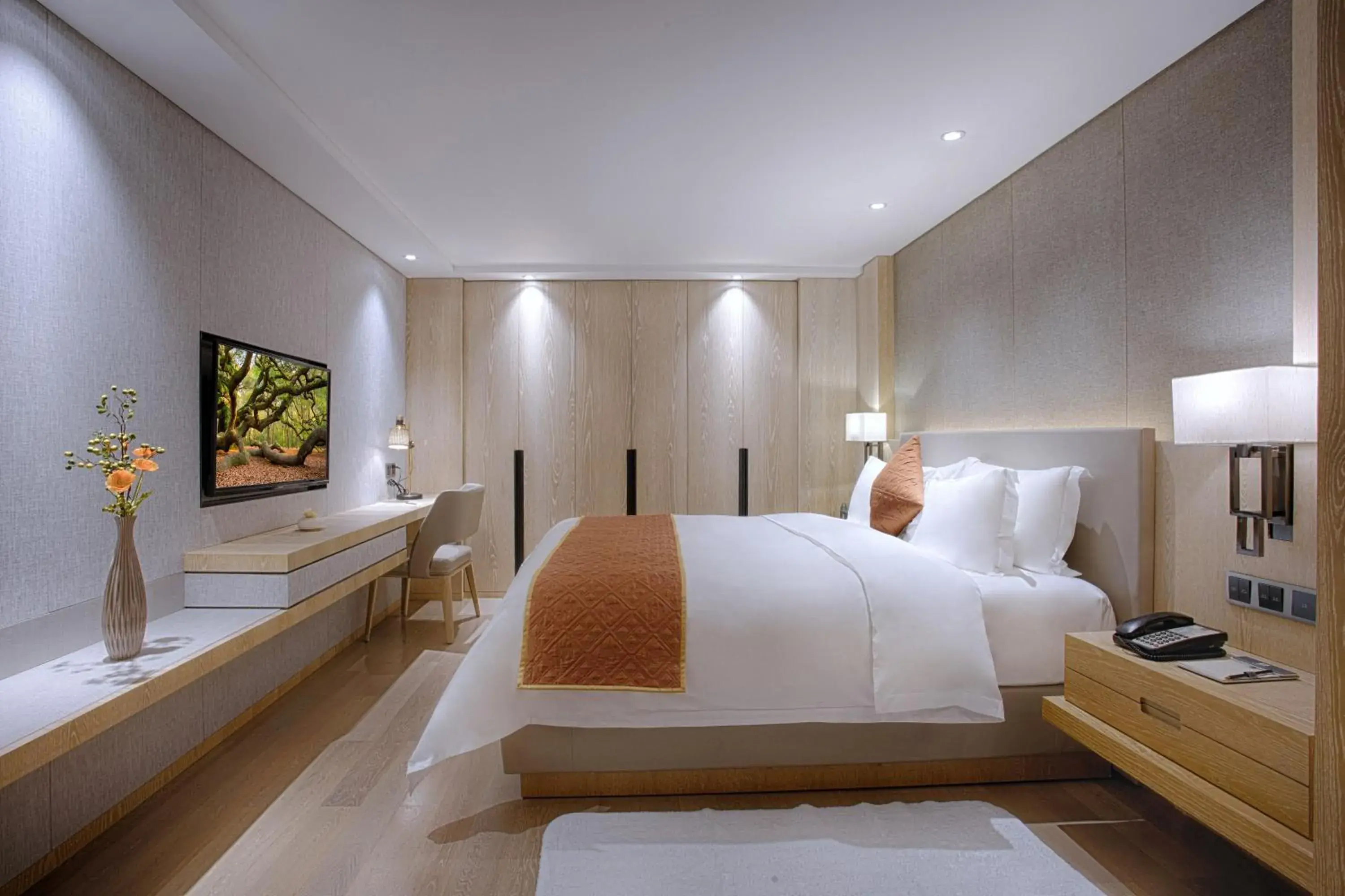 Decorative detail, Bed in Shenzhen FY Hotel Decorative detail, Bed in Shenzhen FY Hotel