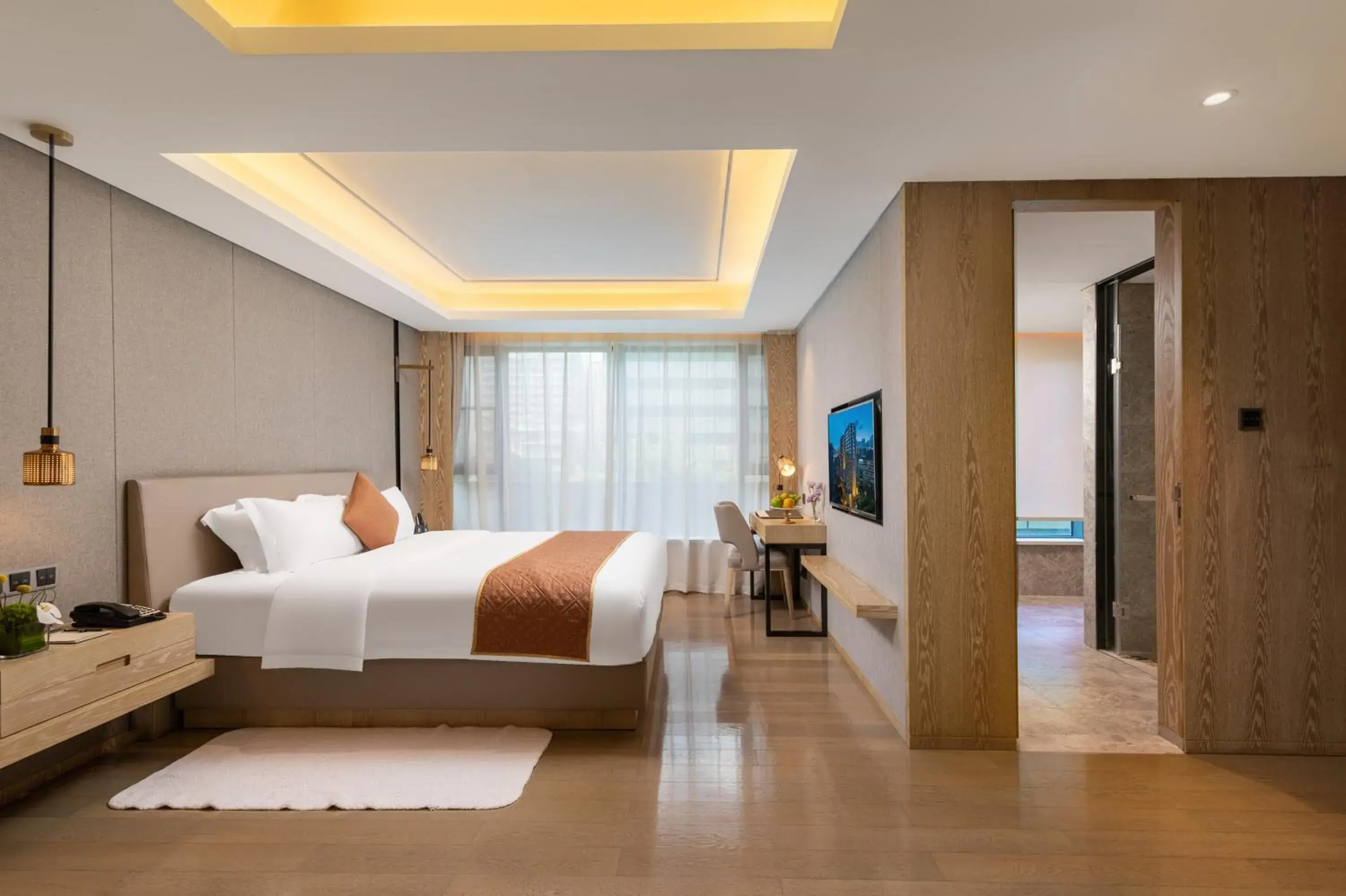 Bedroom, Bed in Shenzhen FY Hotel Bedroom, Bed in Shenzhen FY Hotel
