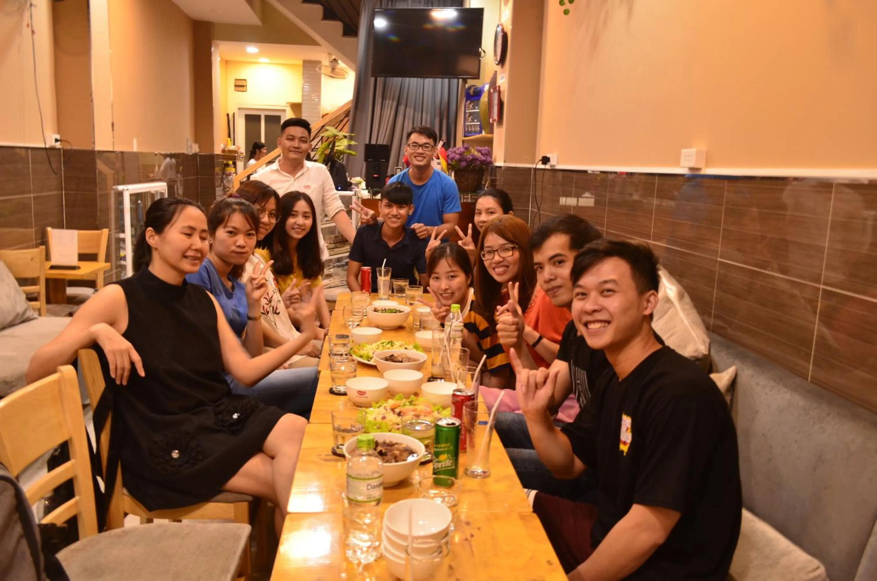 Asian breakfast in Language Exchange Hostel 1