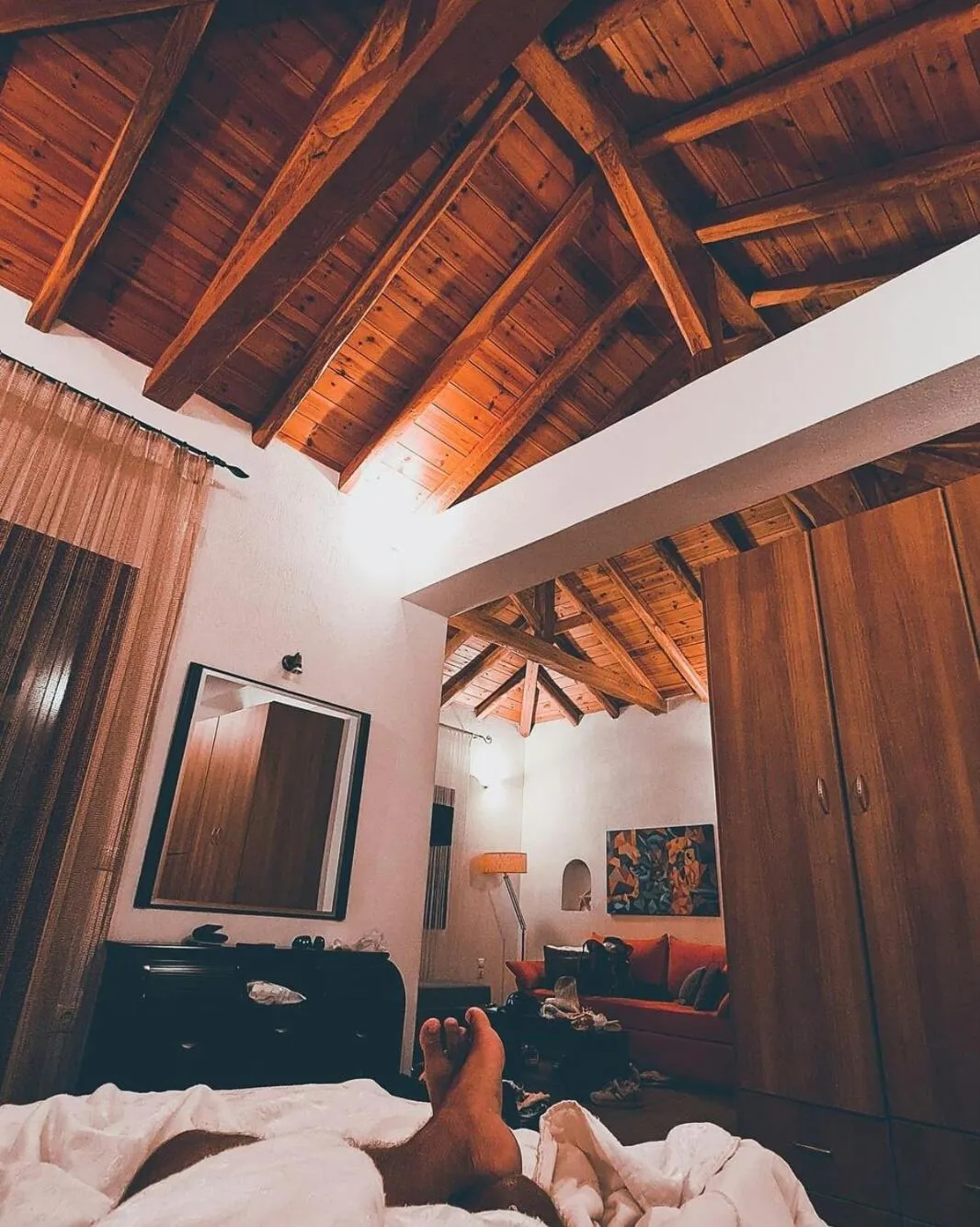 Bed in Skiathos Garden Cottages