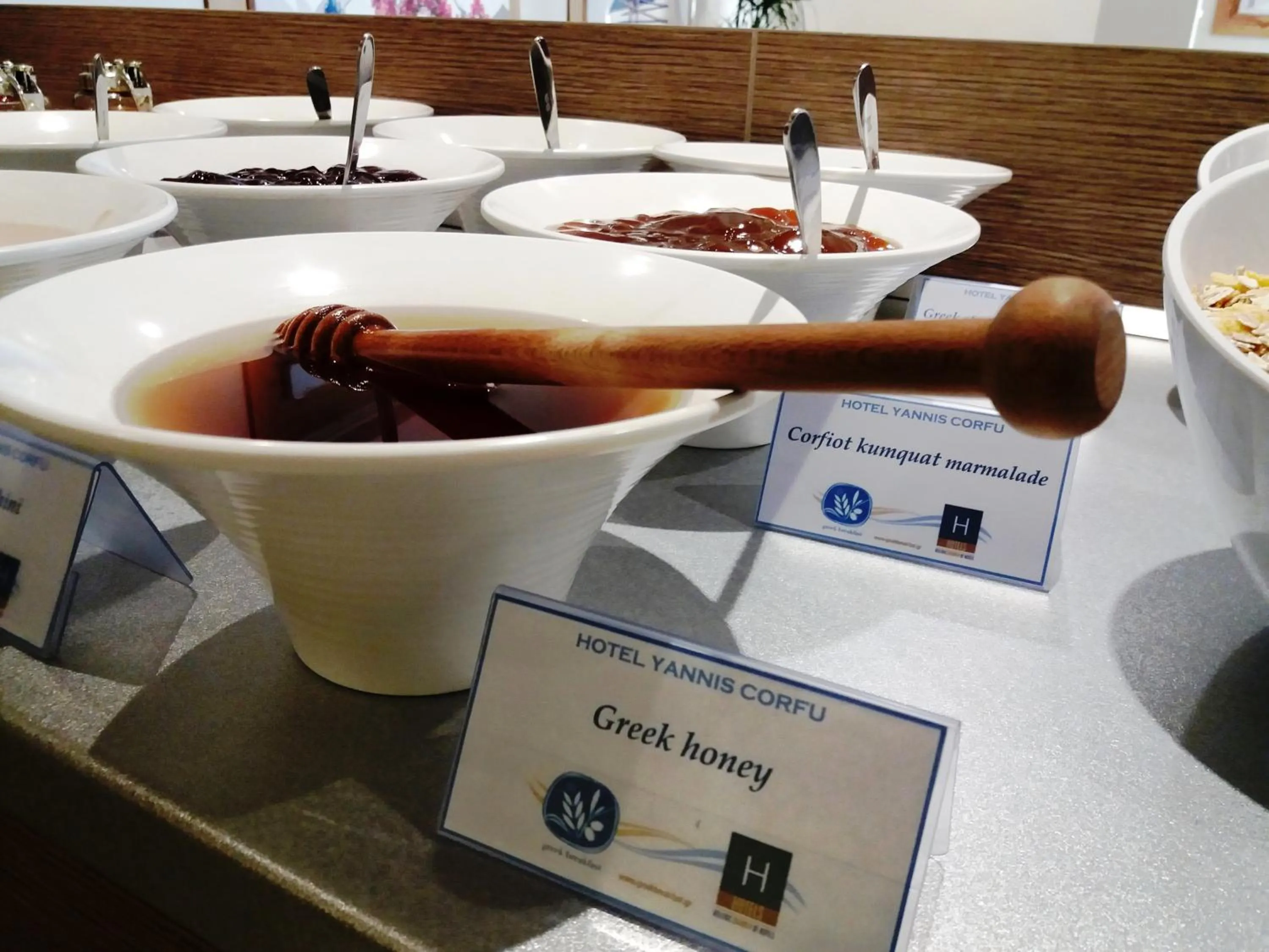 Buffet breakfast in Hotel Yannis Corfu