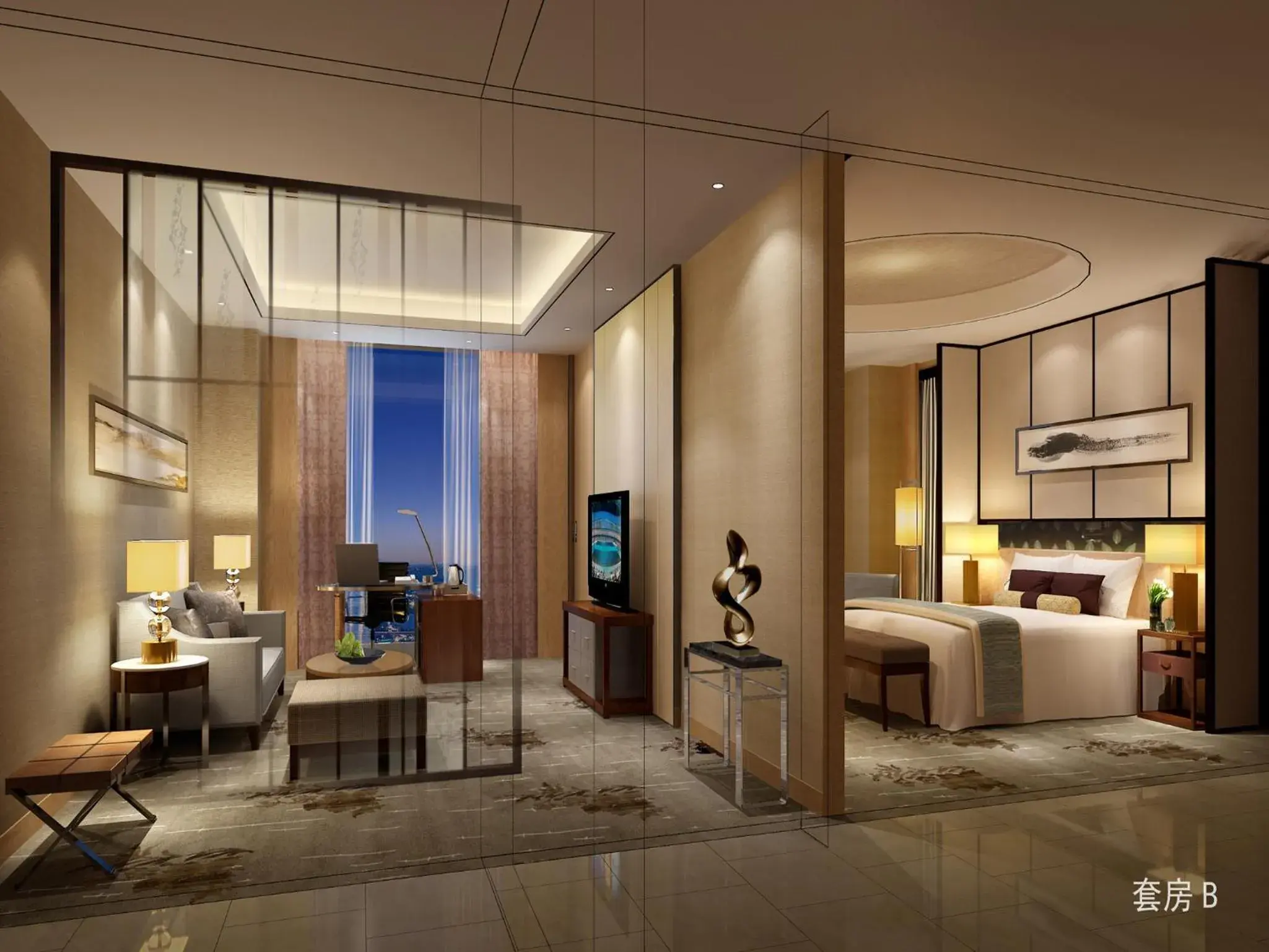 Photo of the whole room, Bed in Grand Skylight International Hotel Ganzhou Chang Zhen Avenue Photo of the whole room, Bed in Grand Skylight International Hotel Ganzhou Chang Zhen Avenue