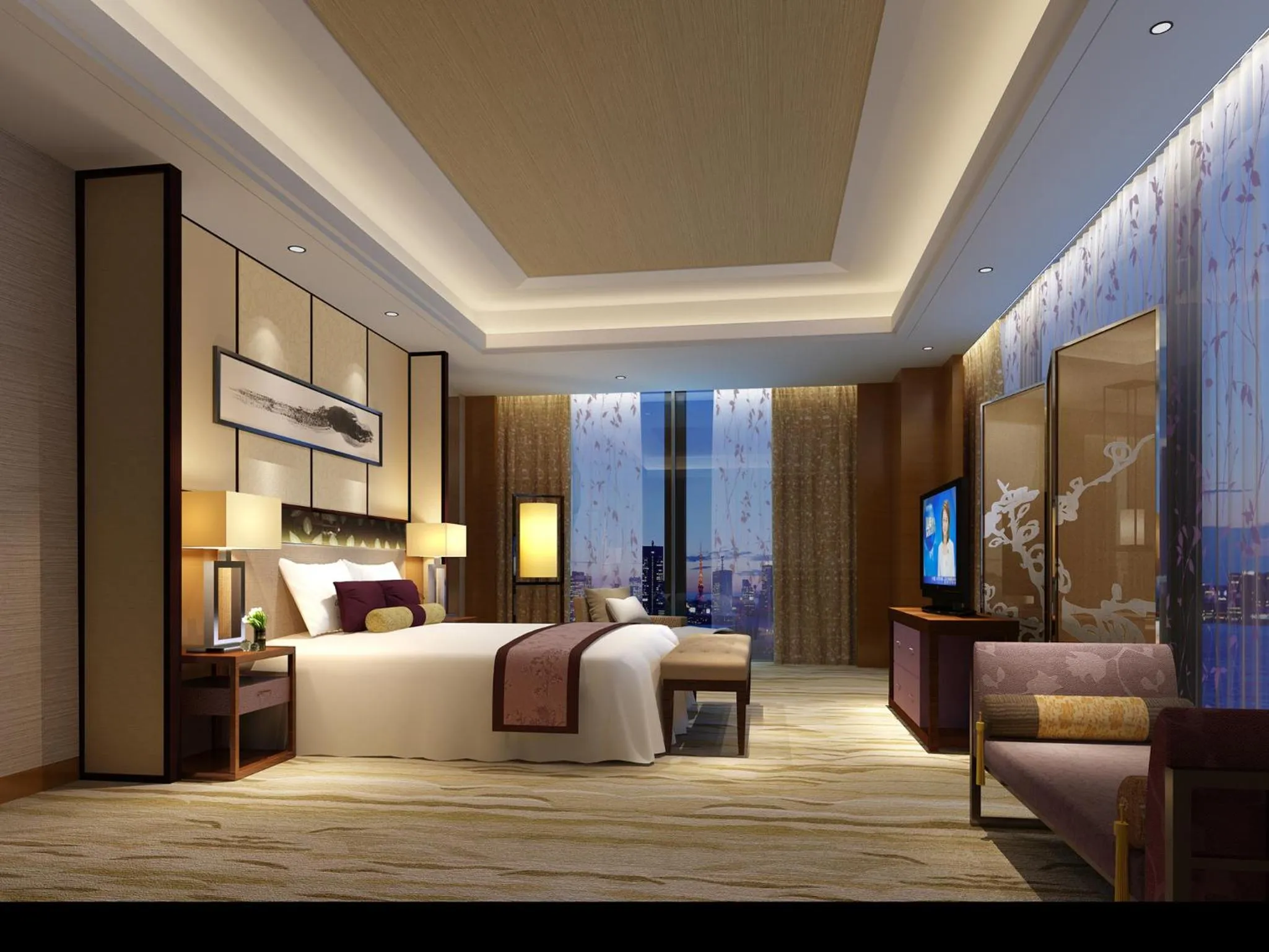 Bedroom, Bed in Grand Skylight International Hotel Ganzhou Chang Zhen Avenue
