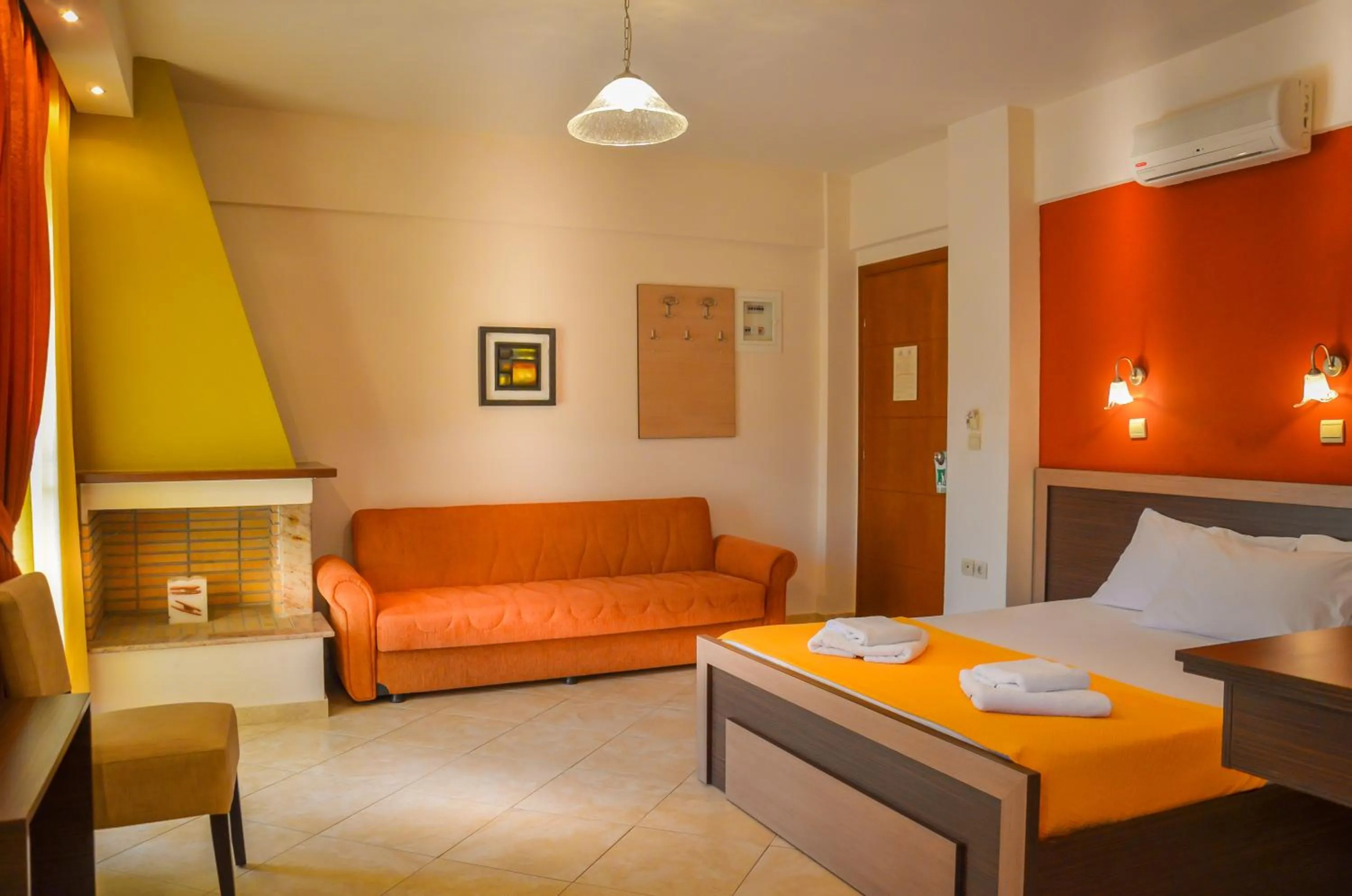 Living room, Bed in Kladis Club Holidays